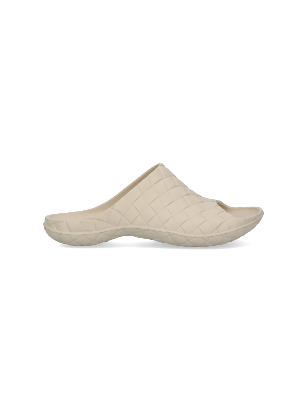 Bottega Veneta Logo Flat-bottomed Open-toed Cool Drag In Beige