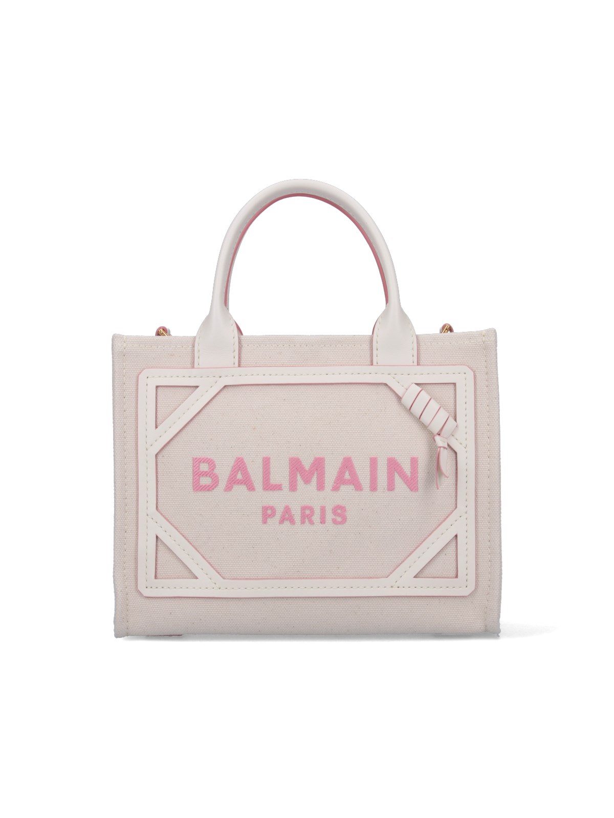 Balmain Silver Mini B-army Bag In Cream