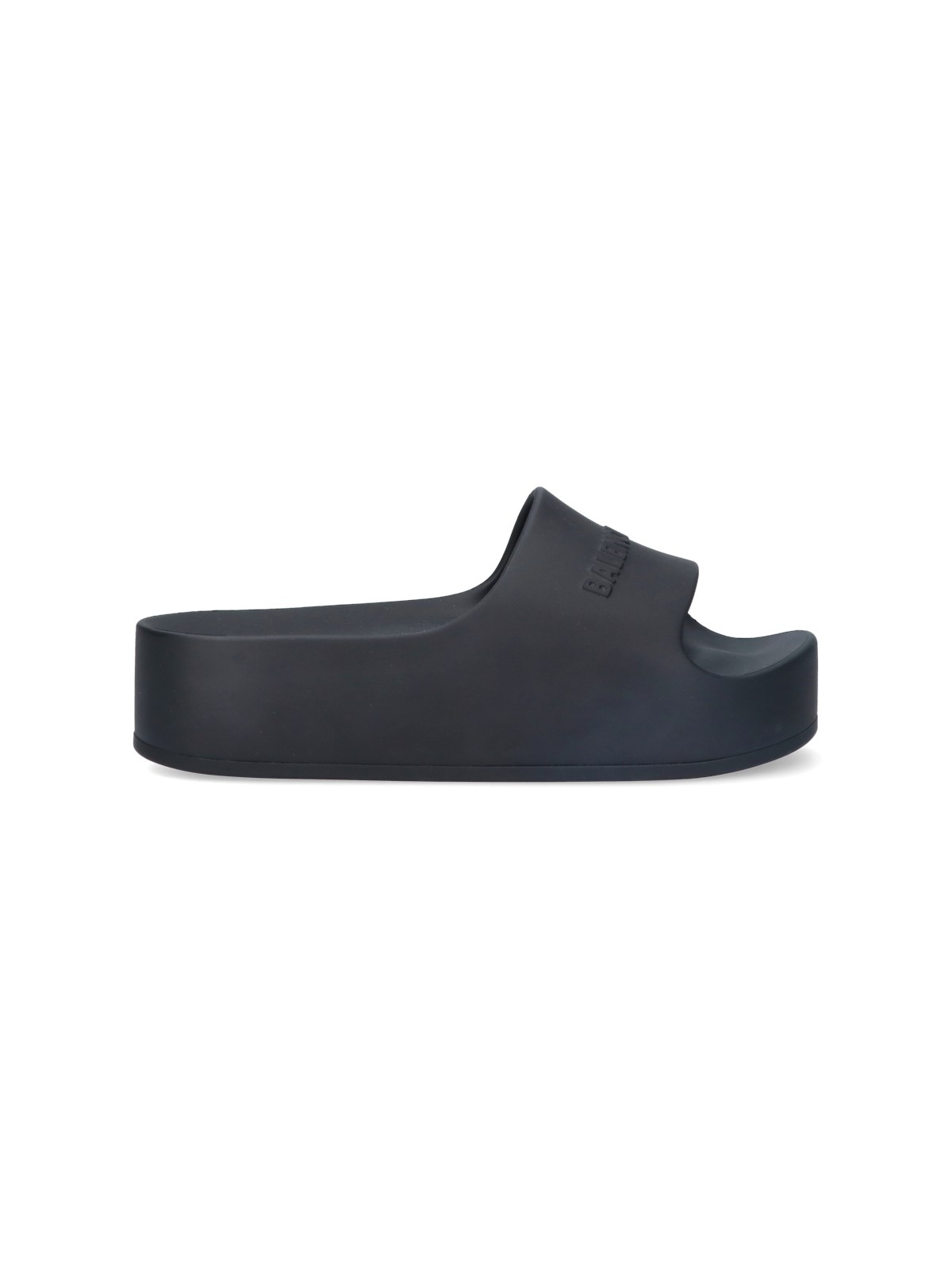 Balenciaga Womens Black Mono Platform Rubber Pool Slides 5 In Black  