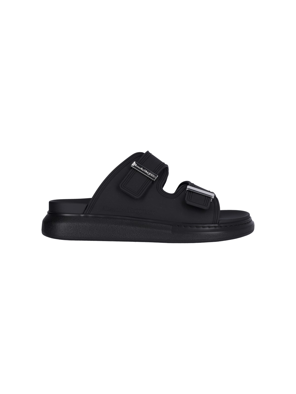 Shop Alexander Mcqueen 'hybrid' Slide Sandals In Black  