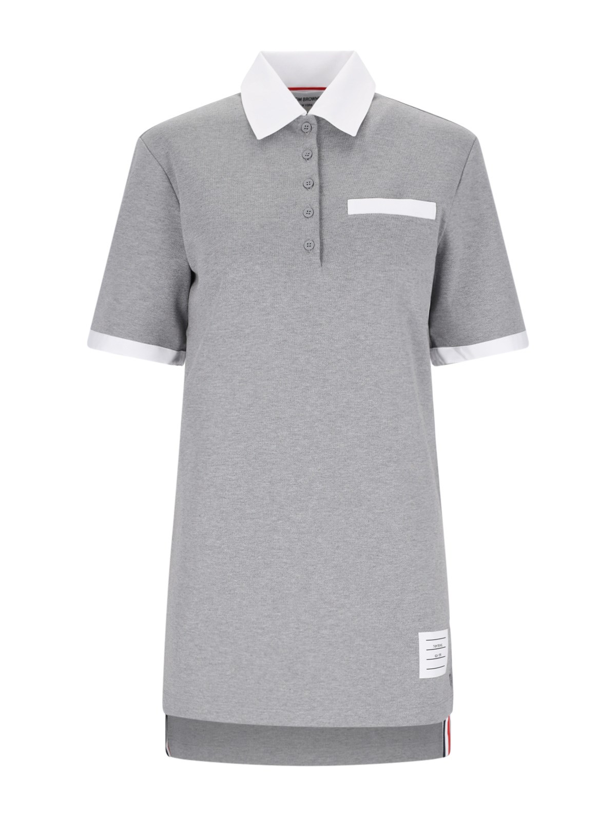 Shop Thom Browne Mini Polo Dress In Gray