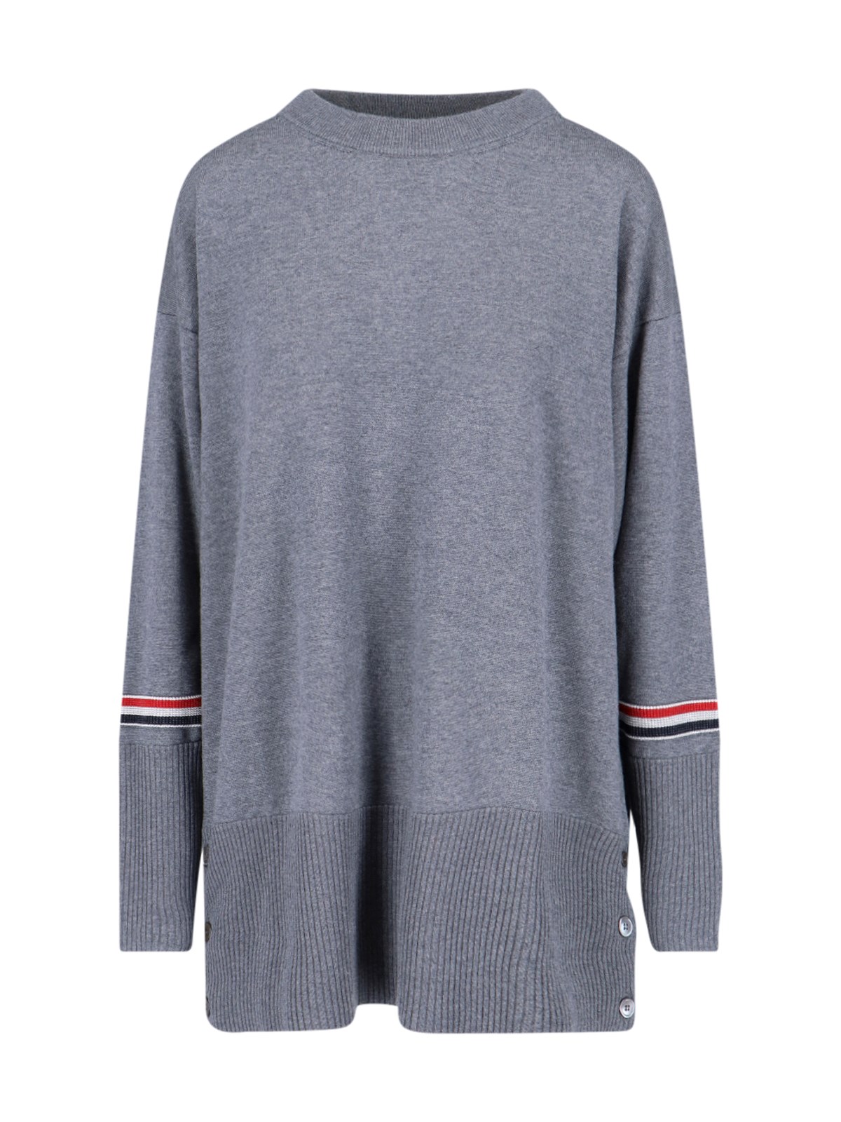 Thom Browne Maxi Logo Sweater In Gray