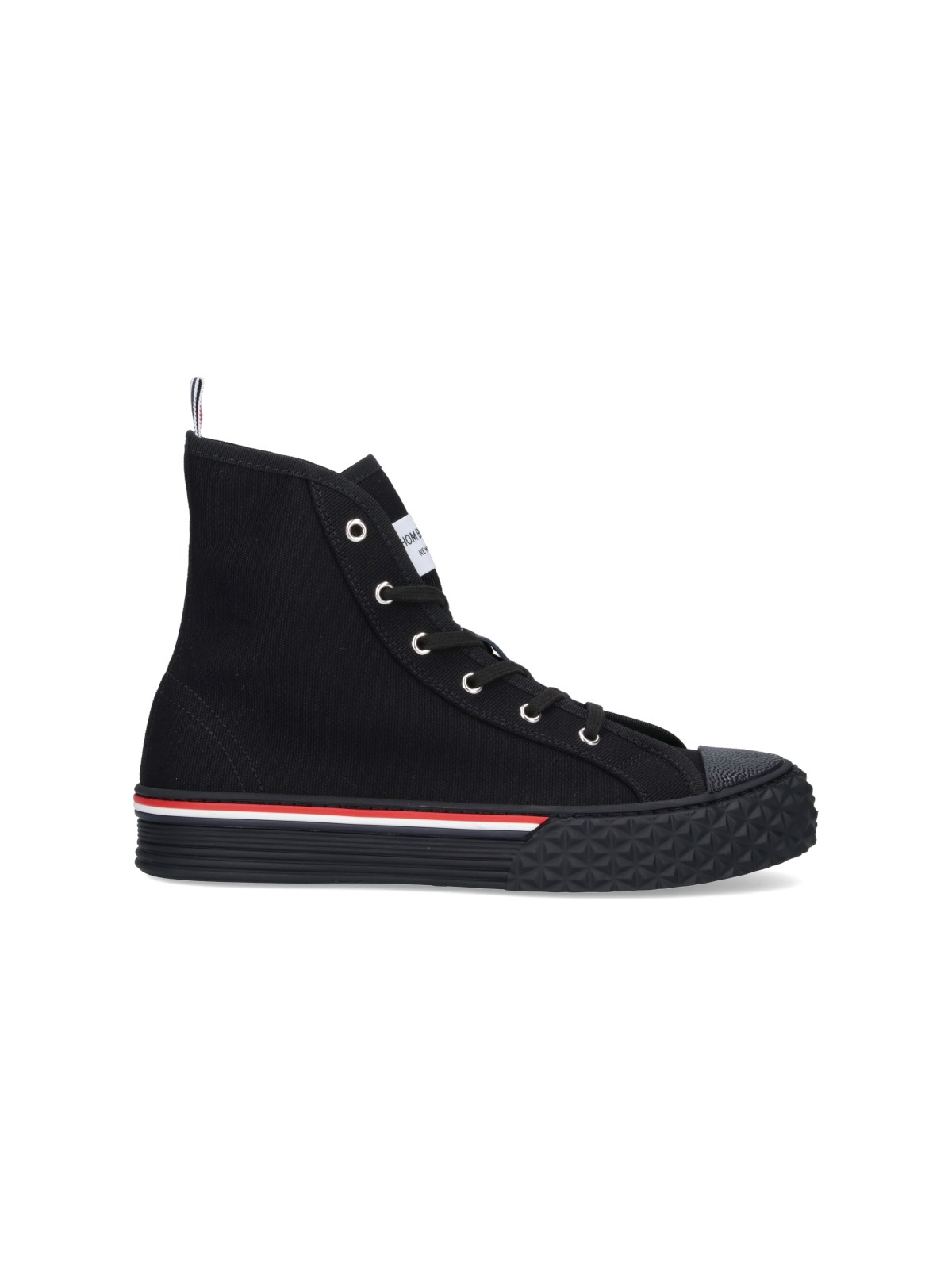 Shop Thom Browne Tricolor Detail High Sneakers In Black  