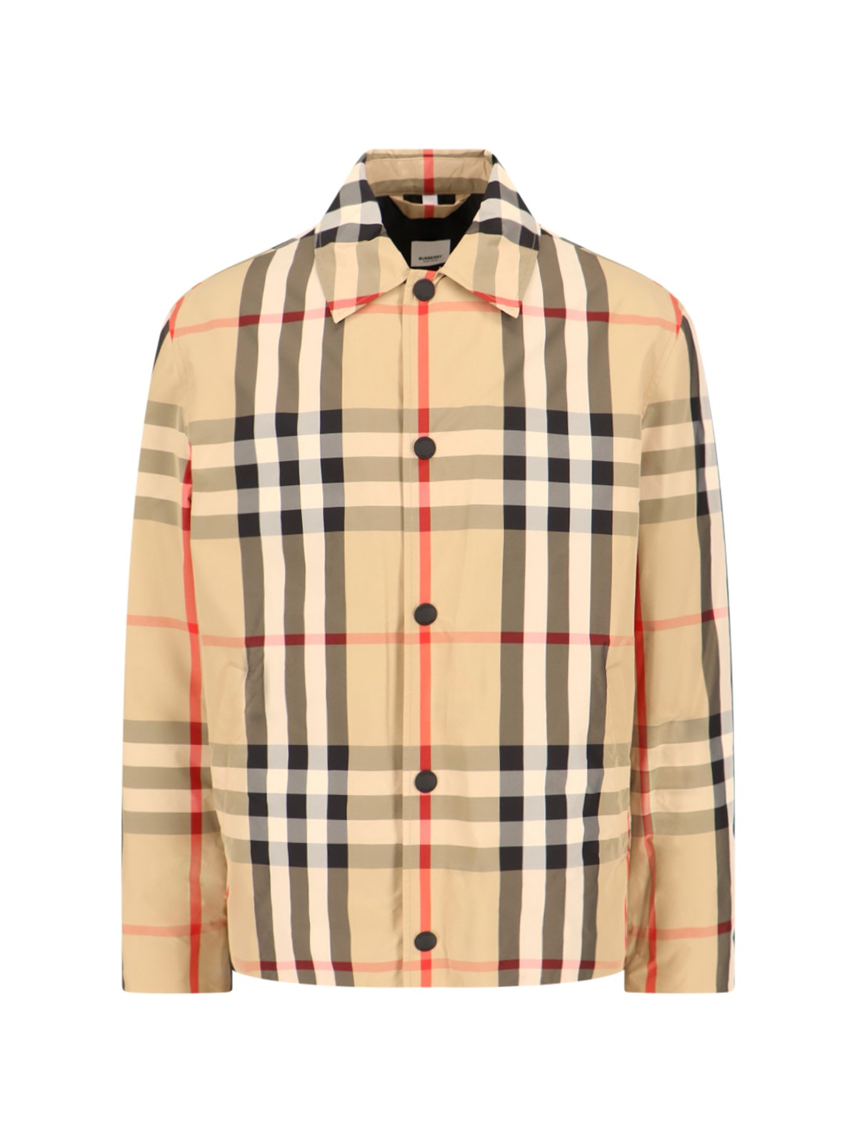 Burberry Check Shirt Jacket In Beige