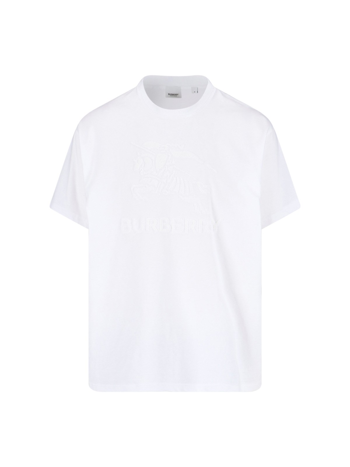 Shop Burberry Ekd Check T-shirt In White