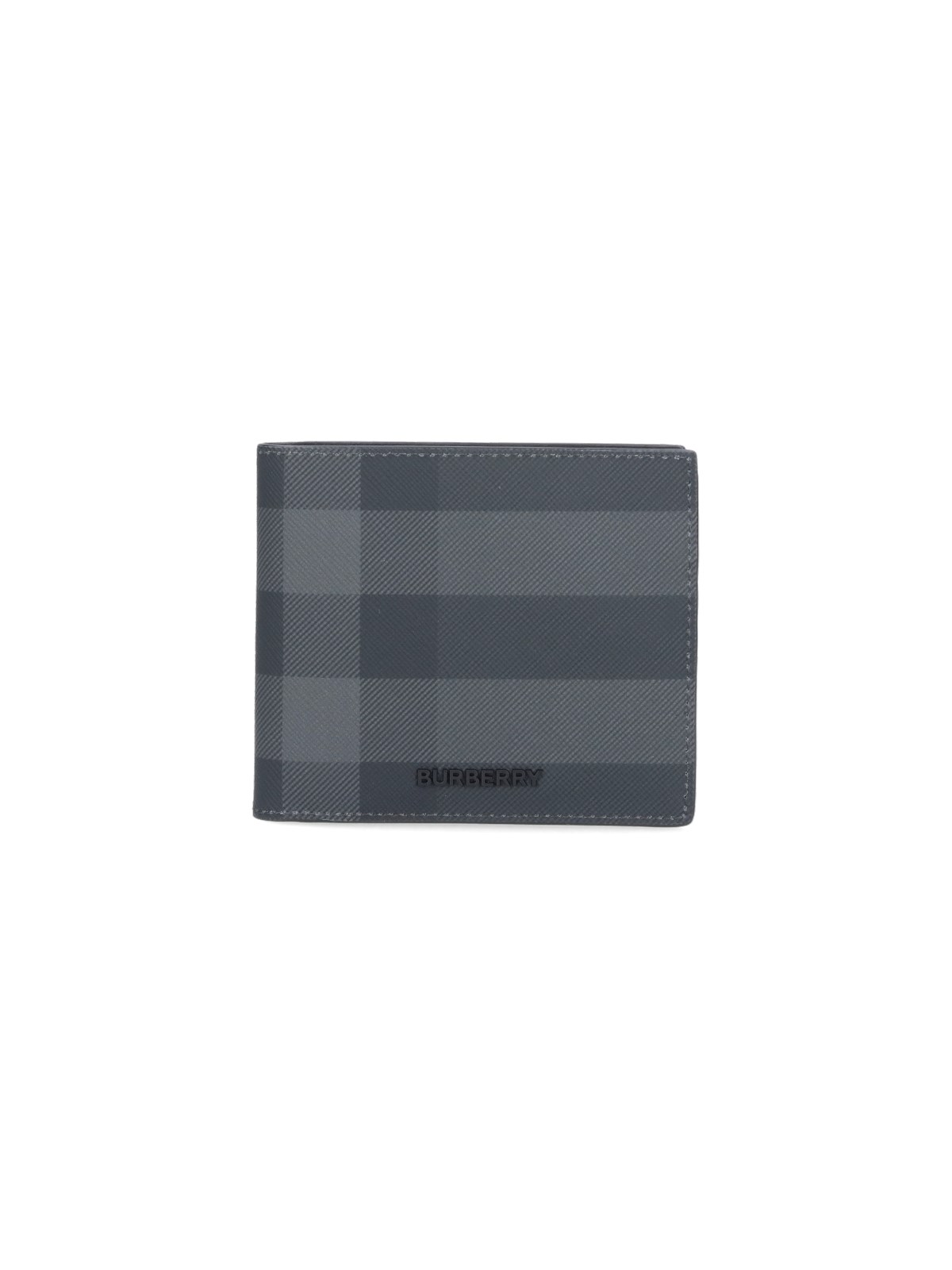 Burberry Checkered Bi-fold Wallet in Black for Men