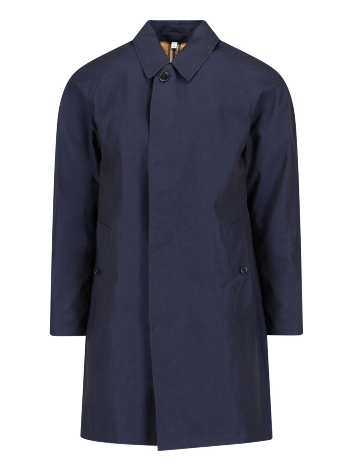 Burberry "car Coat" Trench Coat In Blue