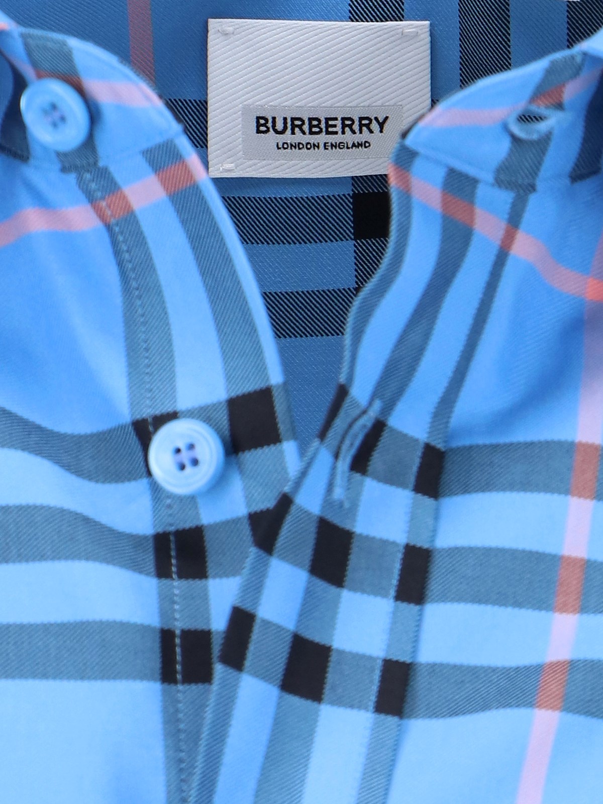 BURBERRY, Sky blue Men's Checked Shirt