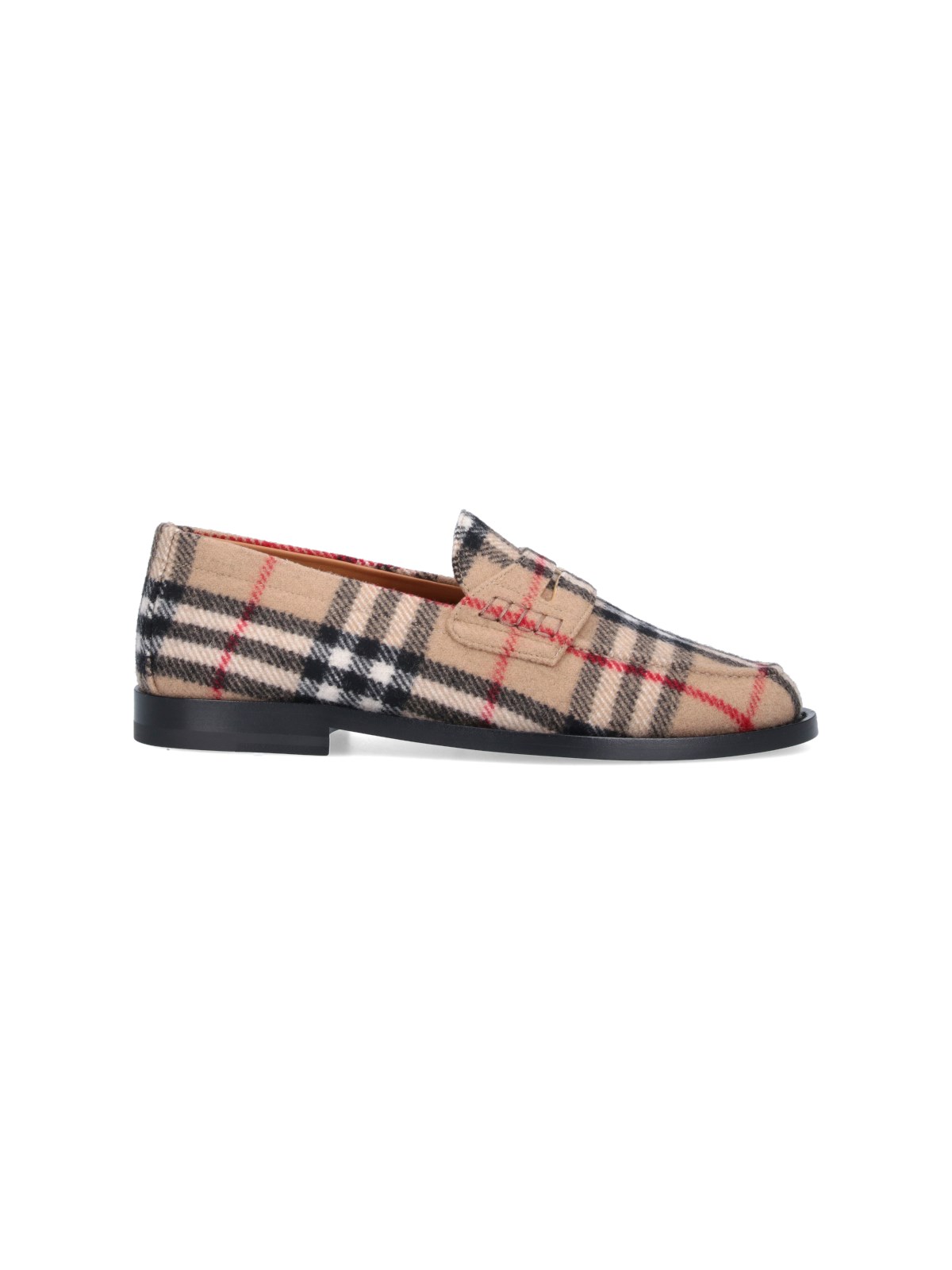 BURBERRY CHECK PATTERN LOAFERS