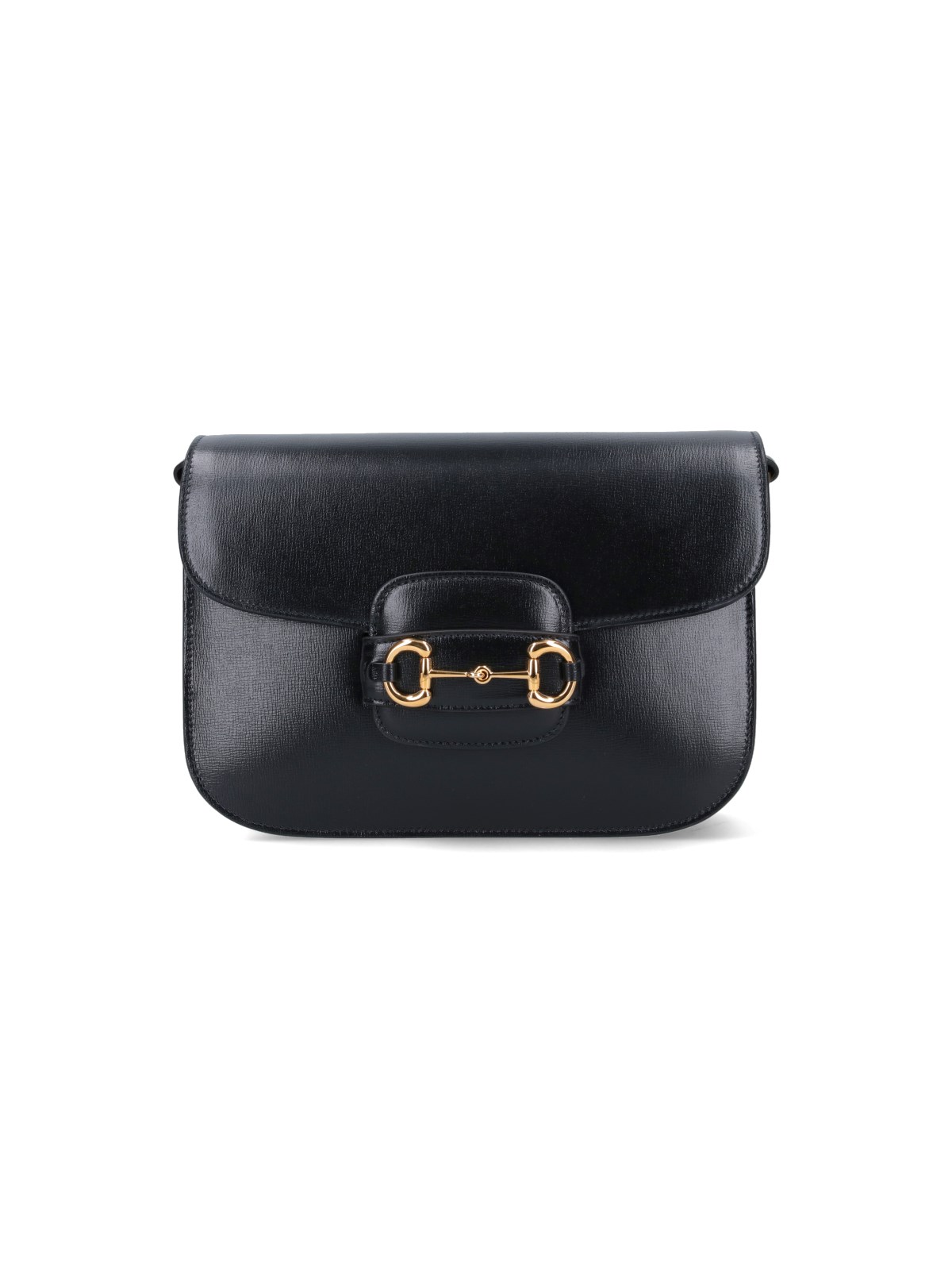 Black Leather Gucci 1955 Horsebit Shoulder Bag