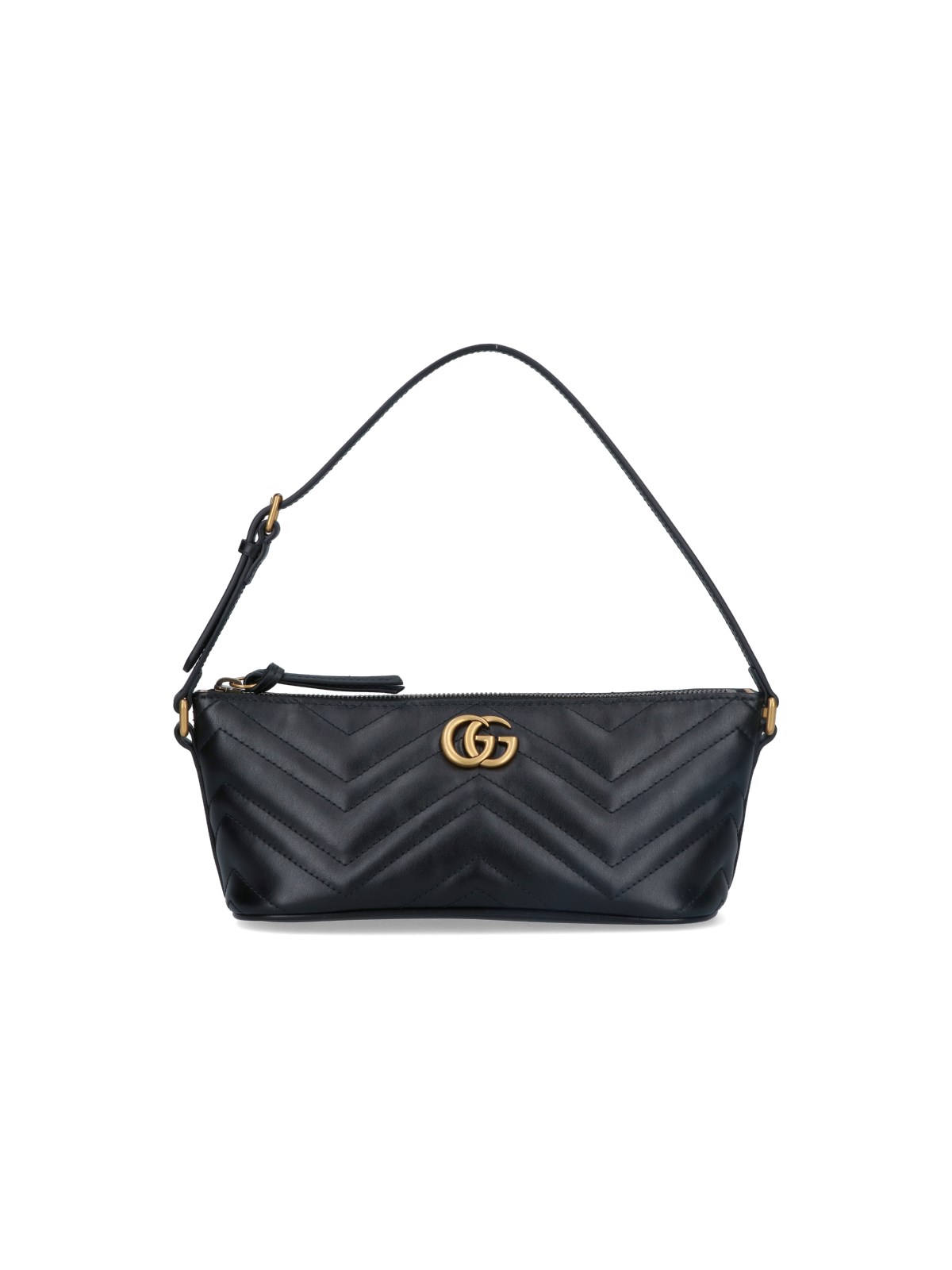 Shop Gucci 'gg Marmont' Shoulder Bag In Black  