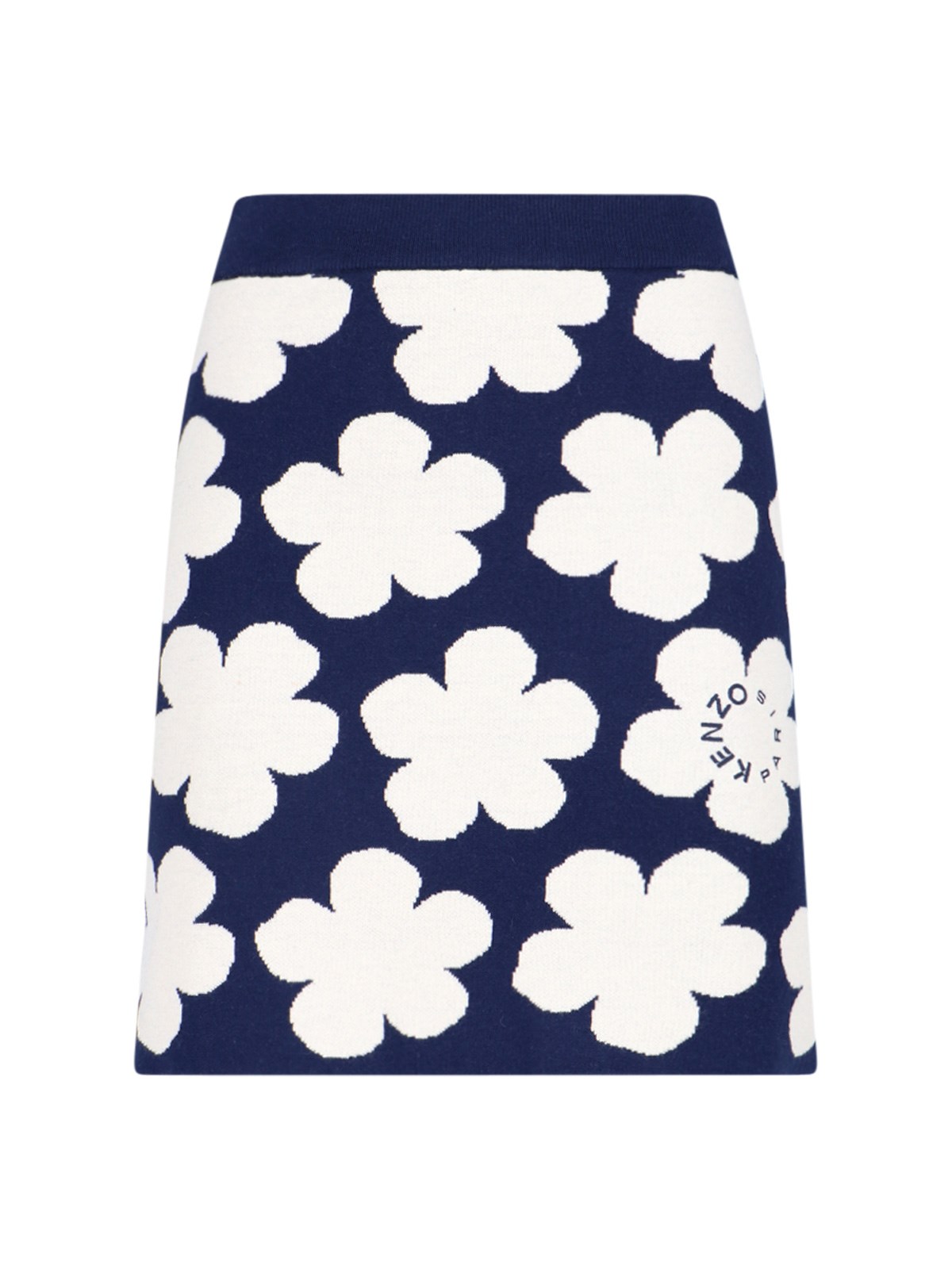 Floral Wool blend Miniskirt In Blue