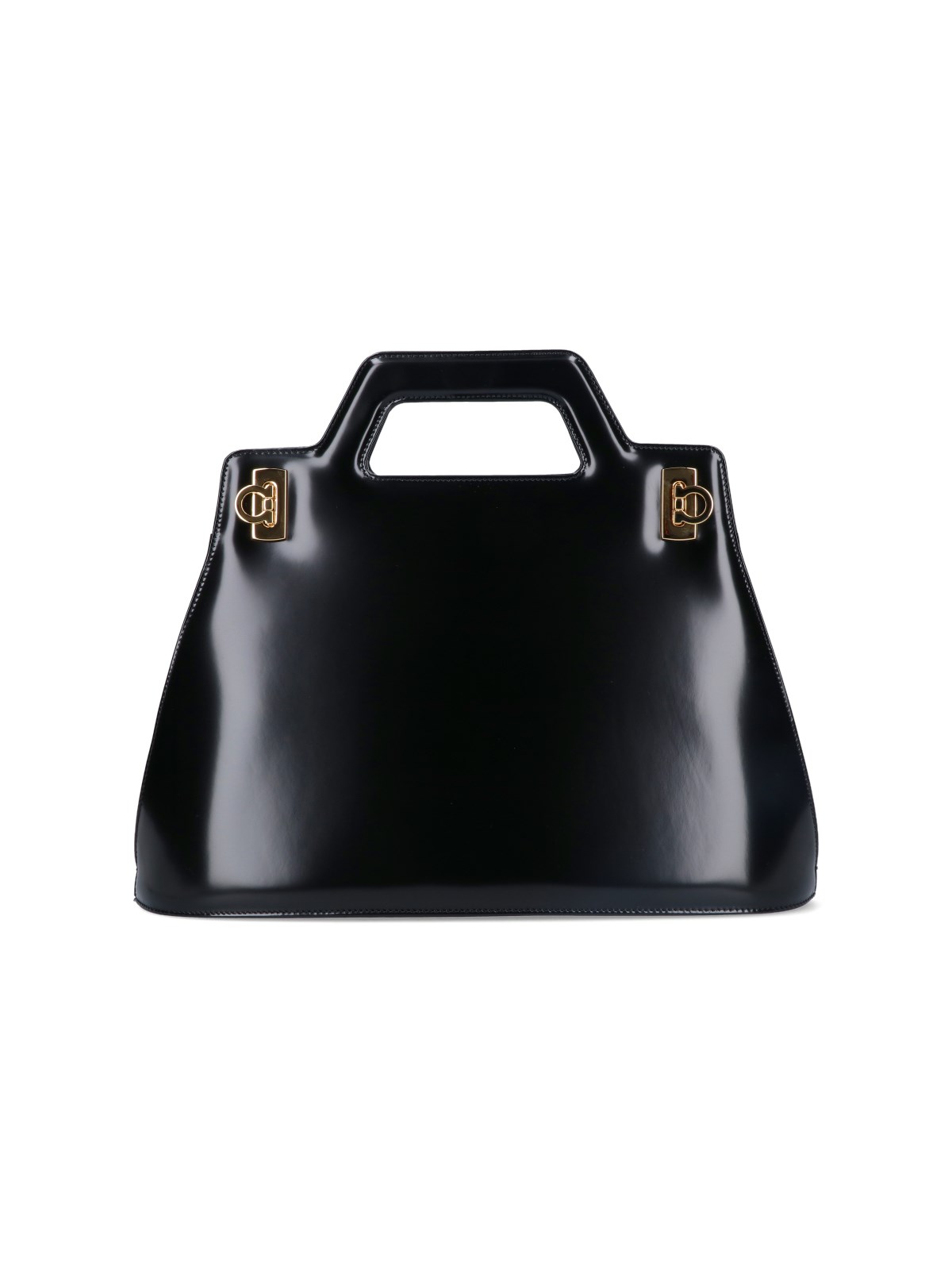 Ferragamo Wanda Leather Tote Bag In Black  