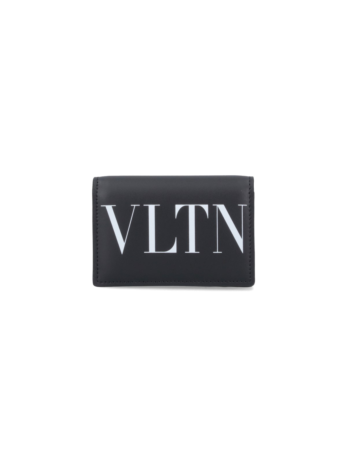 Shop Valentino Logo Card Holder In Black  
