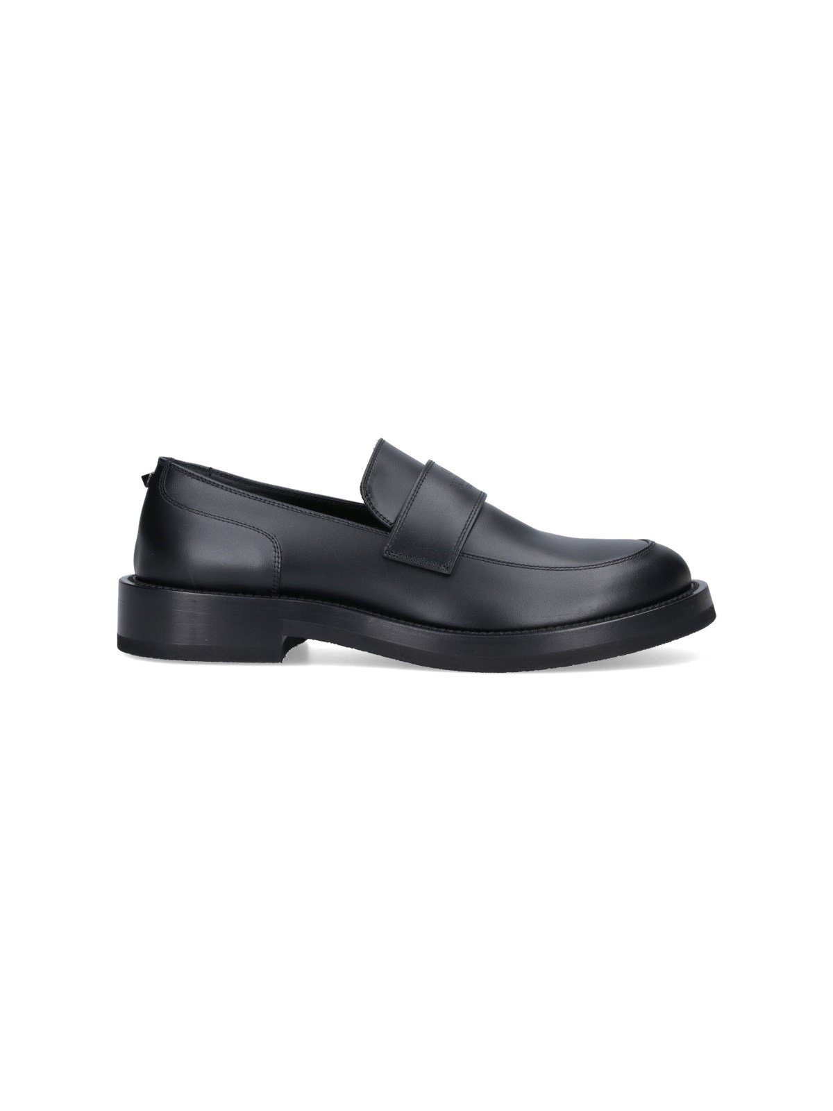 Shop Valentino Logo Loafers In Black  