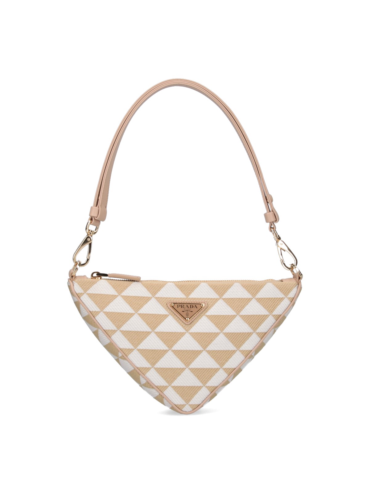 Shop Prada "symbole" Mini Shoulder Bag In Beige