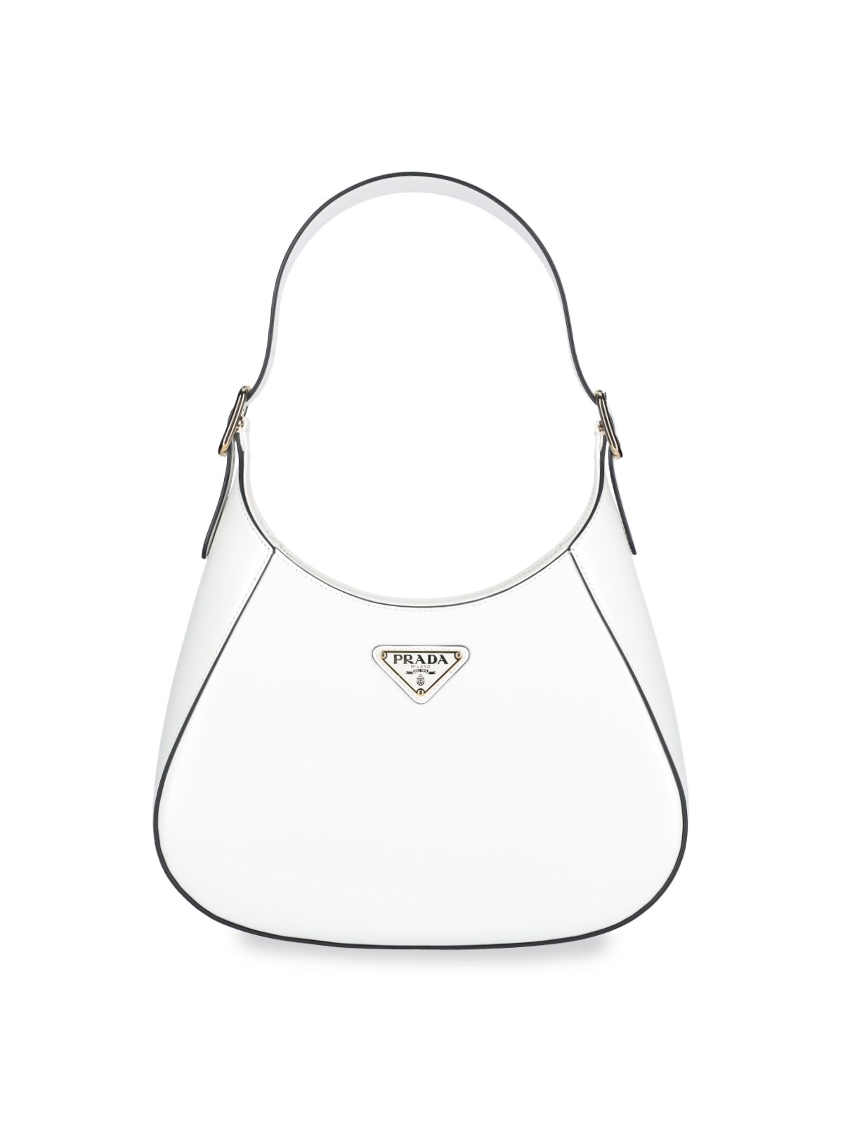 Shop Prada Logo Shoulder Bag In White