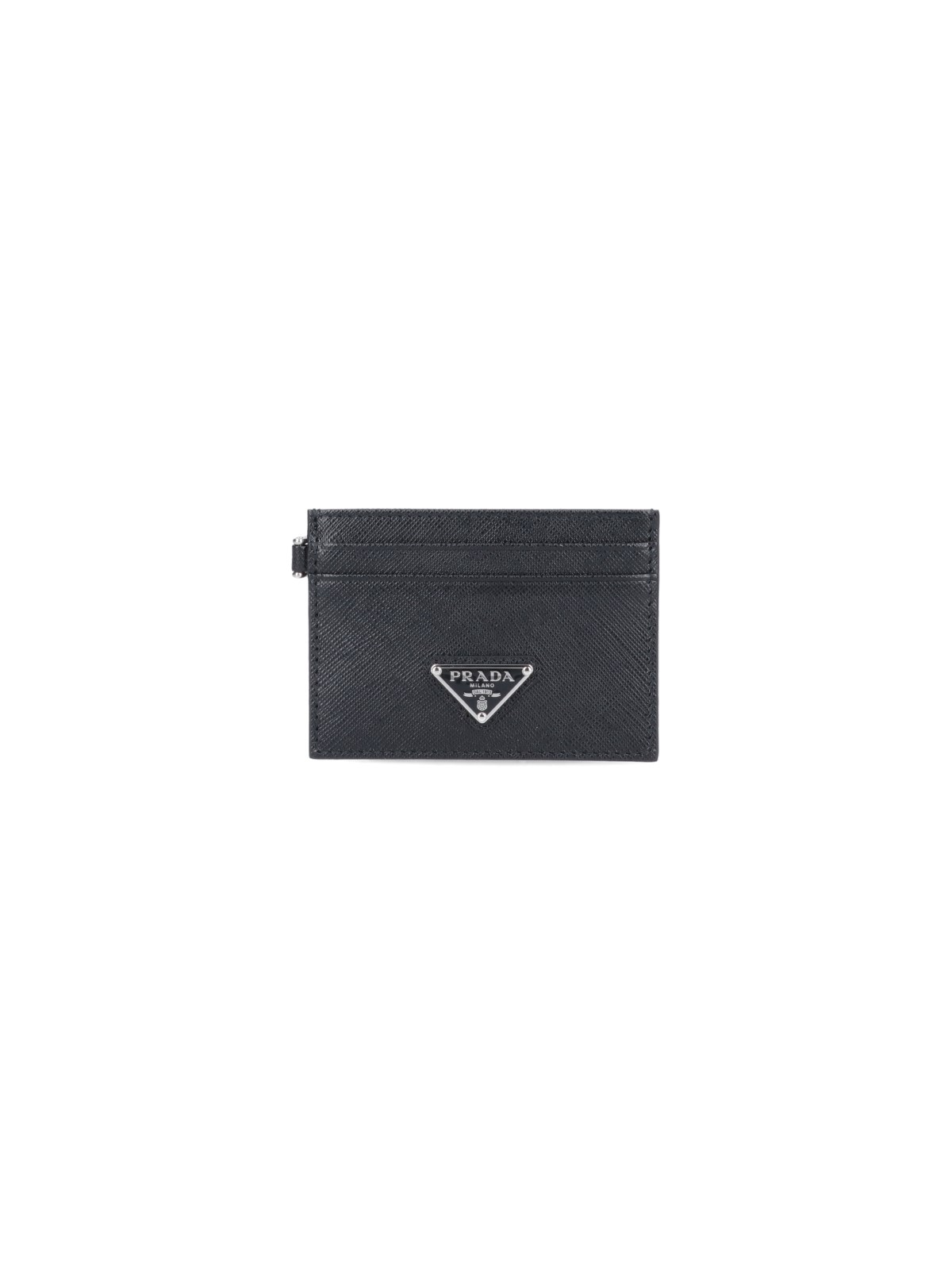 Prada Shoulder Strap Card Holder In Black  