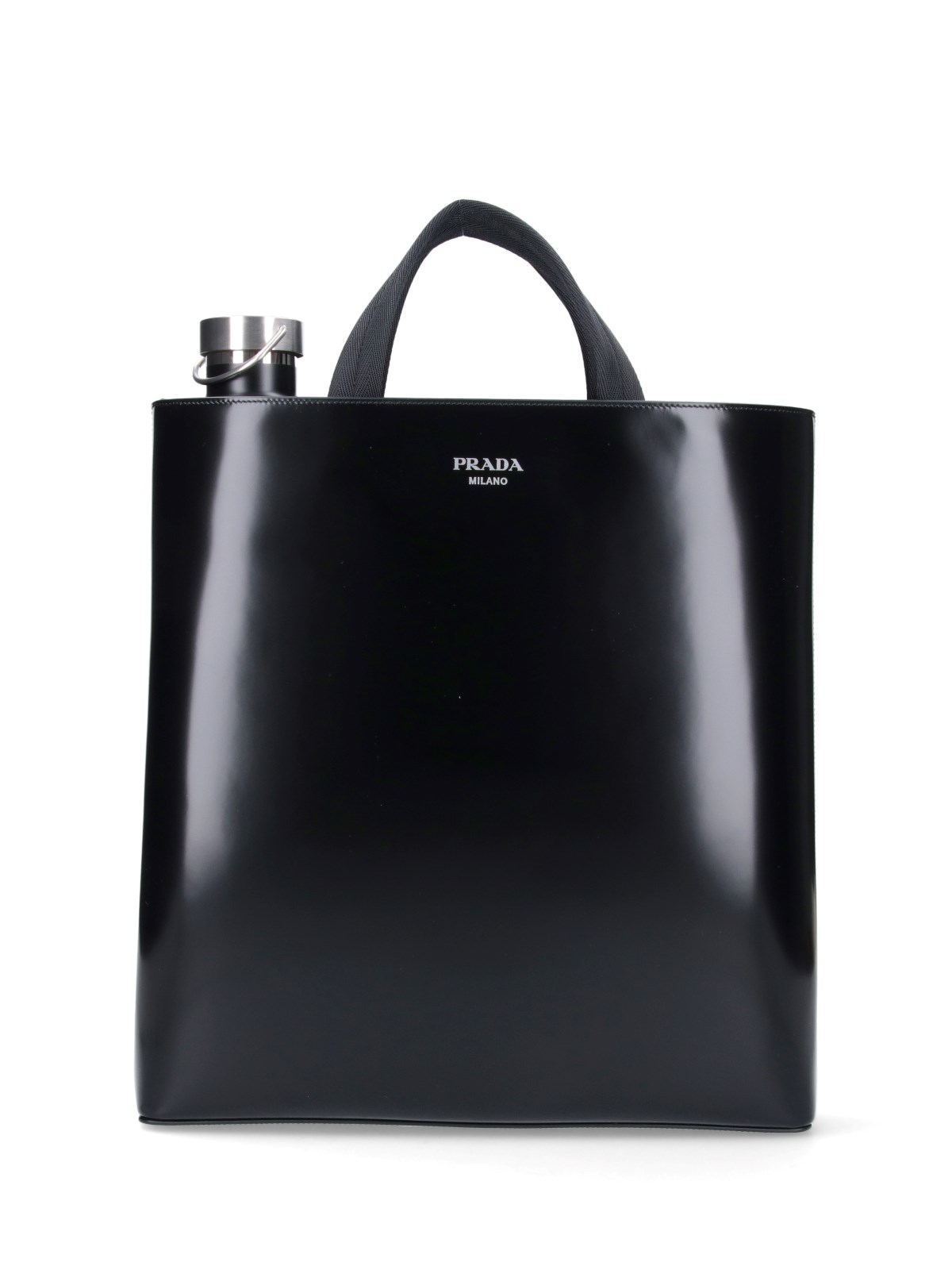 Shop Prada Tote Bag With Bottle In Black  