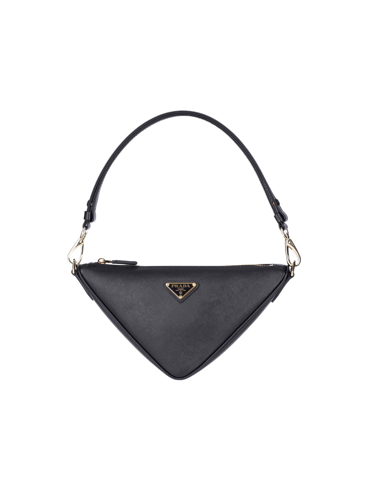Shop Prada Triangle Shoulder Bag In Black  