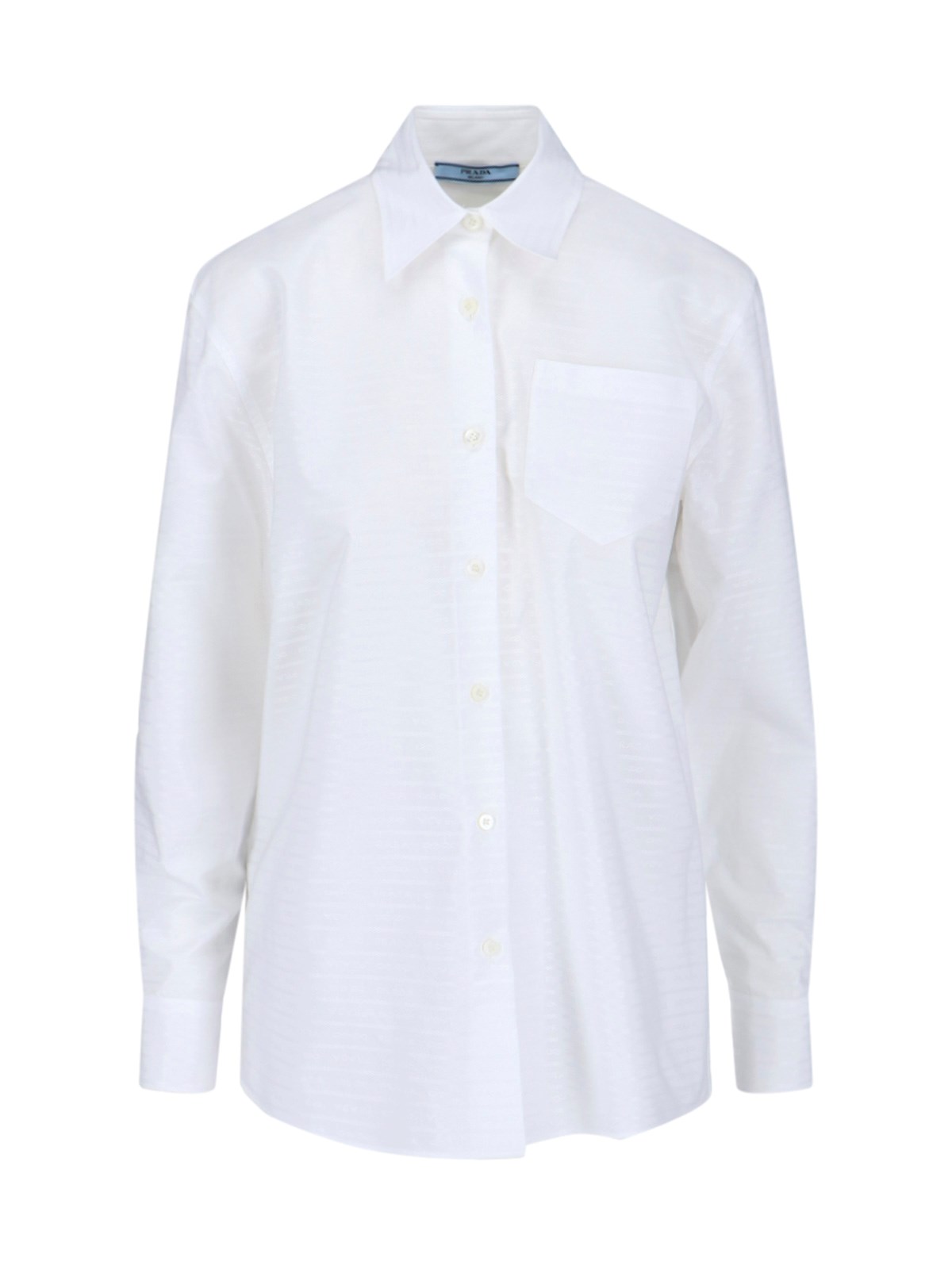 Shop Prada Striped Shirt In White