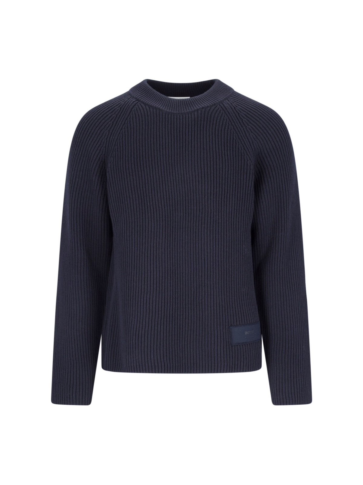 Shop Ami Alexandre Mattiussi Ribbed Sweater In Blue