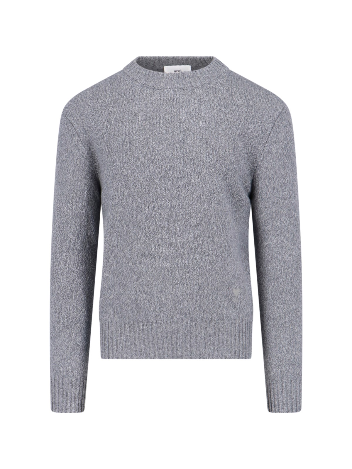 Shop Ami Alexandre Mattiussi Logo Crewneck Sweater In Gray