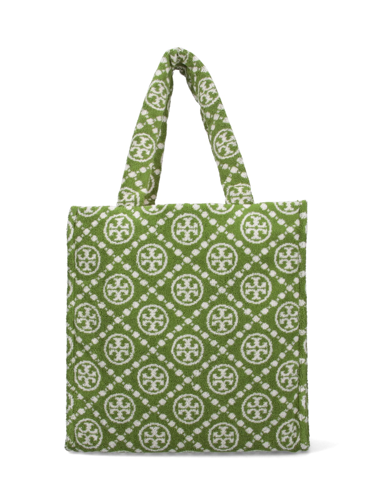 Shop Tory Burch "t-monogram" Terry Tote Bag In Green
