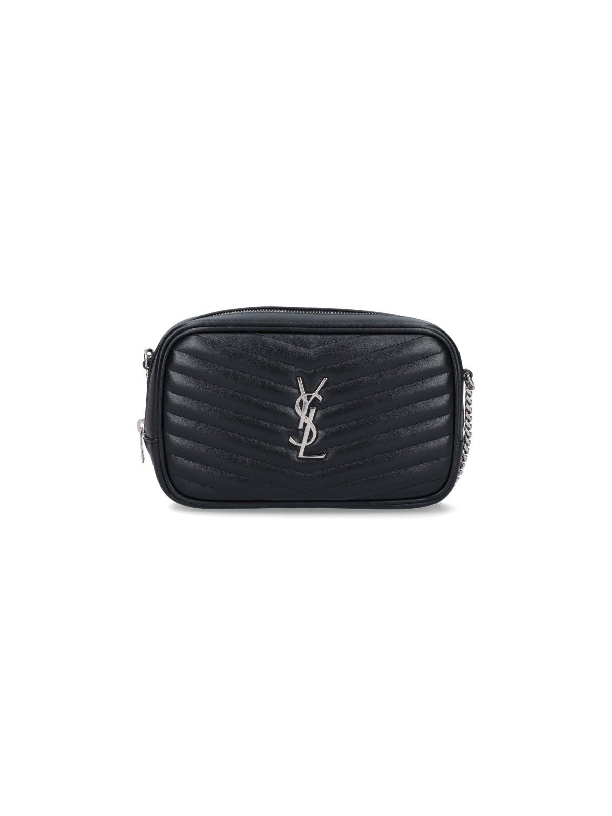Saint Laurent Mini Quilted Leather Chain Crossbody Bag