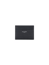 Saint Laurent Grey Grain de Poudre Leather Credit Card Case 375946