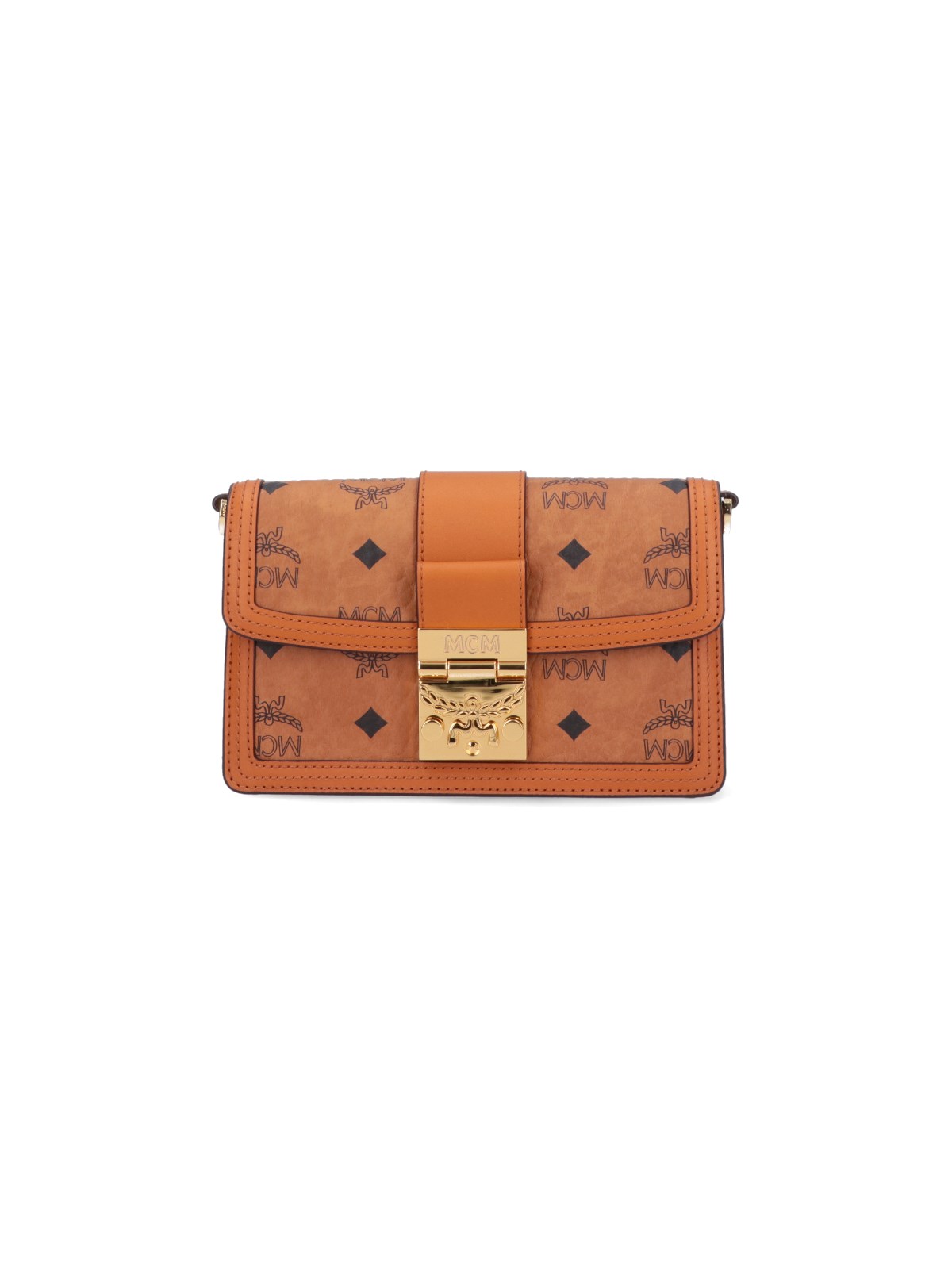 MCM Tracy Visetos Cylinder Mini Bag Cognac, Micro Bag