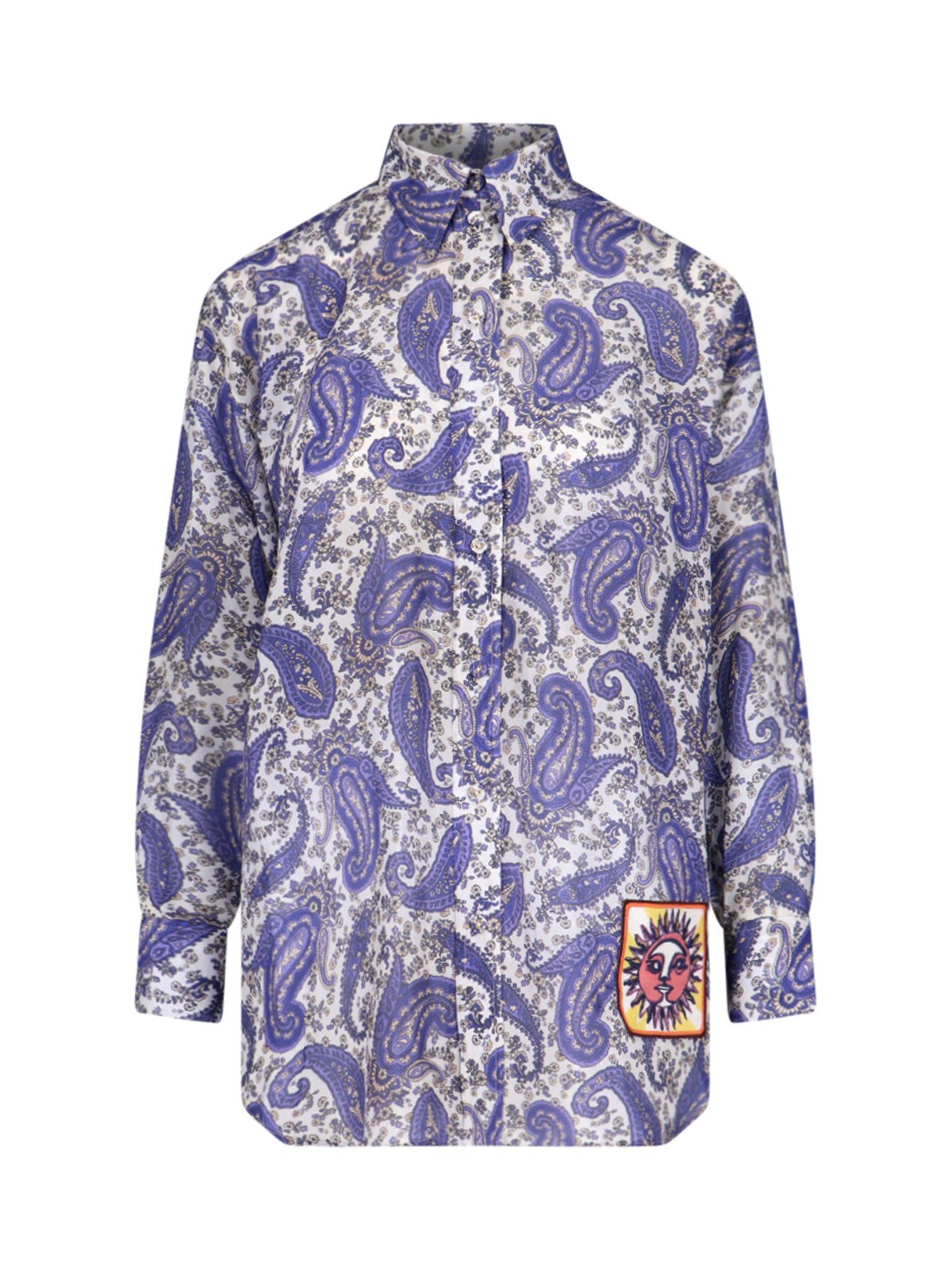 Zimmermann Devi Printed Silk Button-down Shirt In Blue
