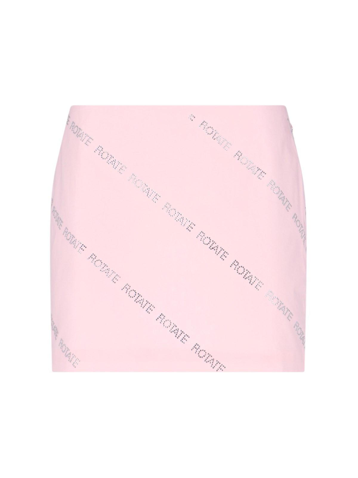 Rotate Birger Christensen Crystal Poplin Cotton Poplin Miniskirt In Pink