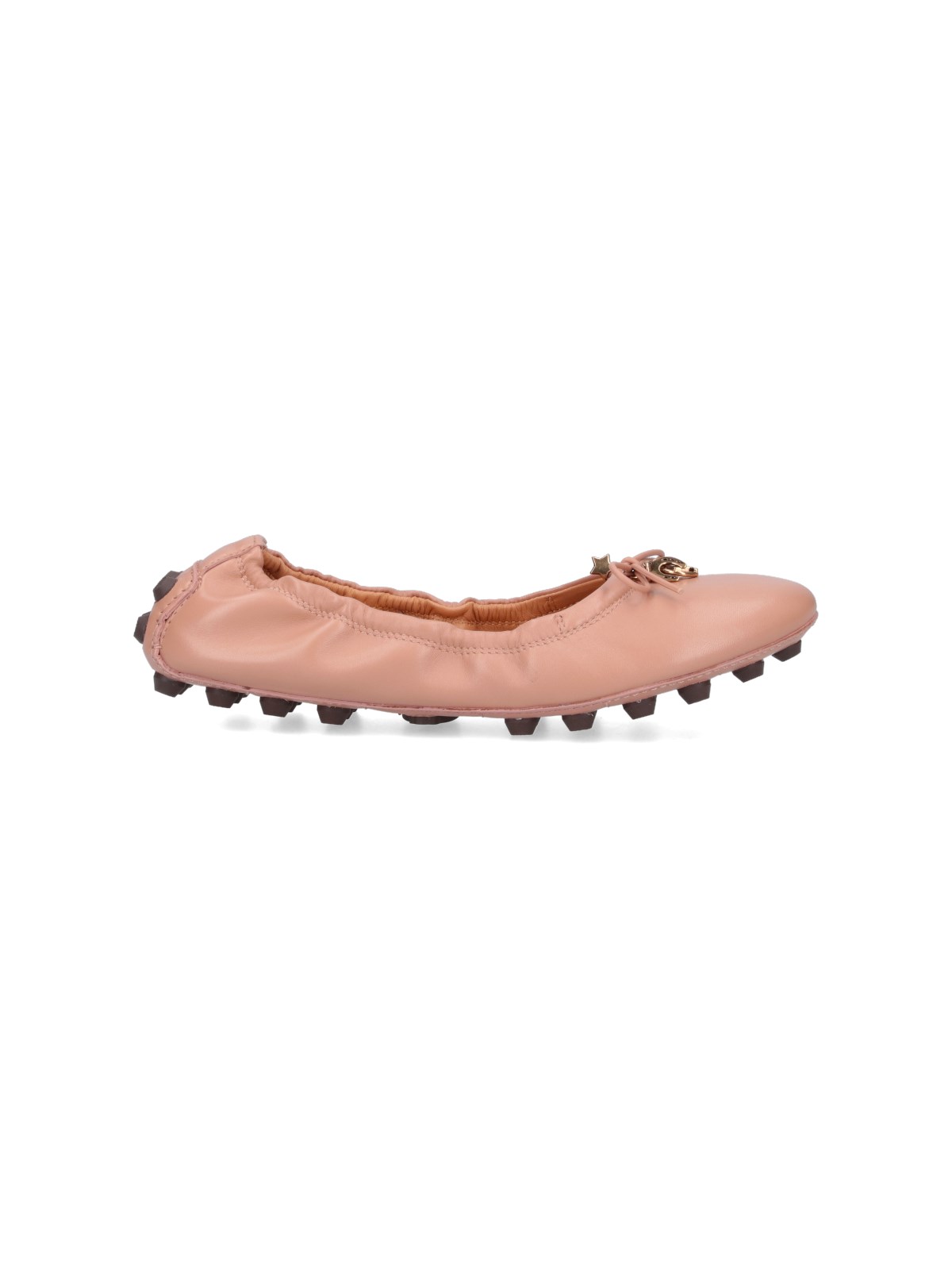Tod's Bubble Leather Ballet Flats In Pink