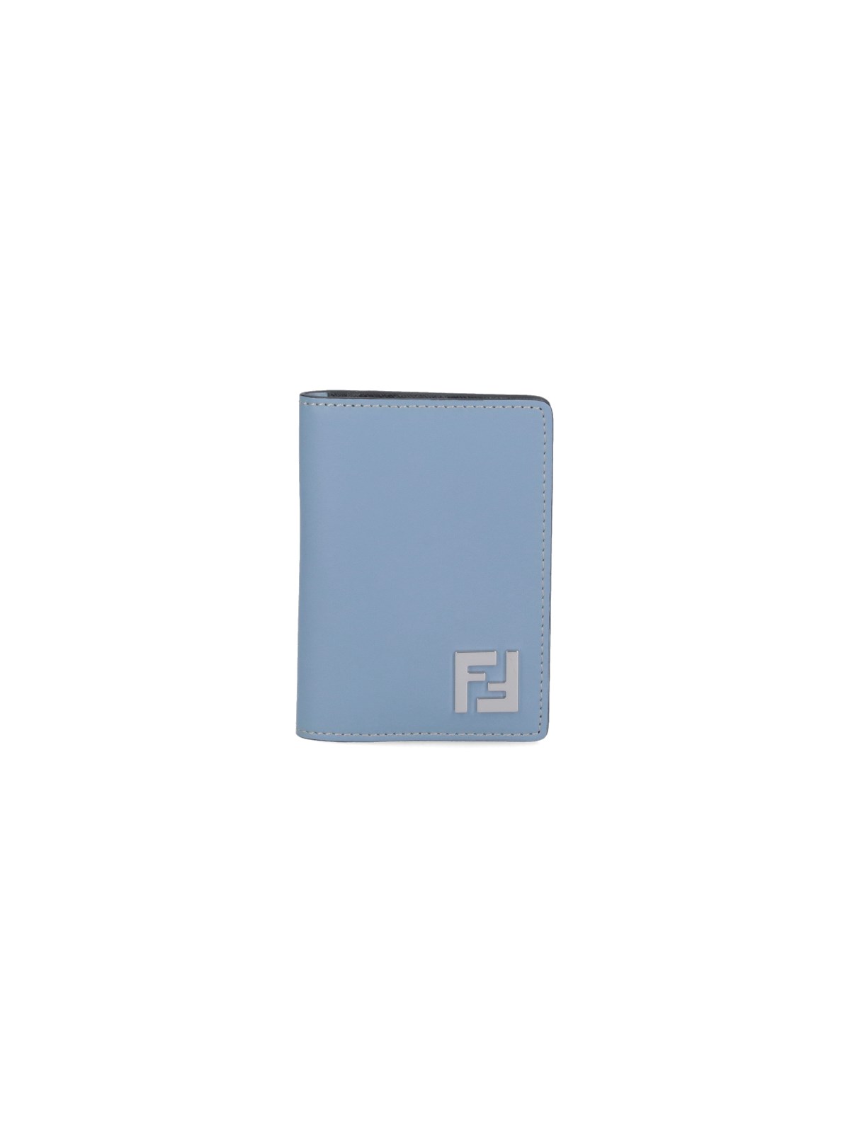 Fendi Bi-fold Card Holder "ff Squared" In Blue