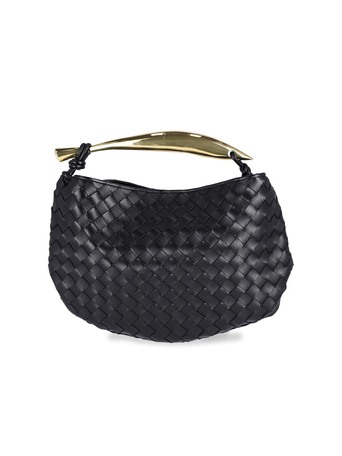 Bottega Veneta Sardine Intrecciato-leather Handbag In Black  