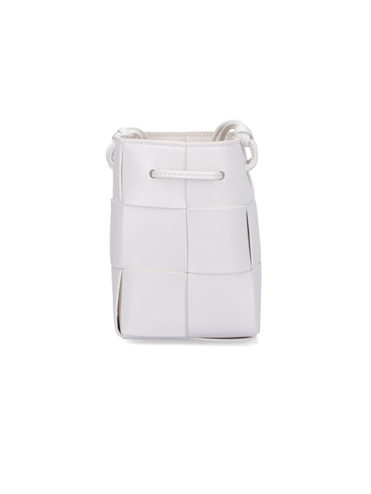 Shop Bottega Veneta Cassette Mini Bucket Bag In White