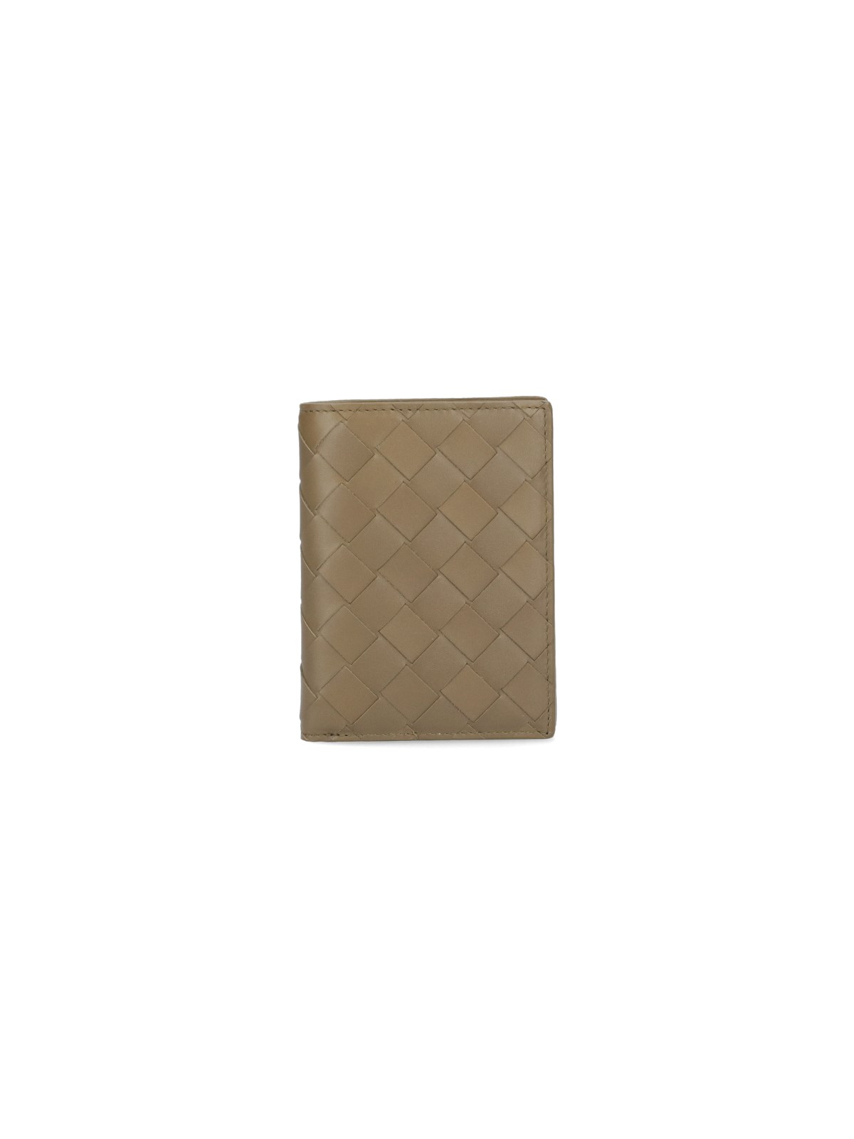 Bottega Veneta Woven Bi-fold Wallet In Taupe