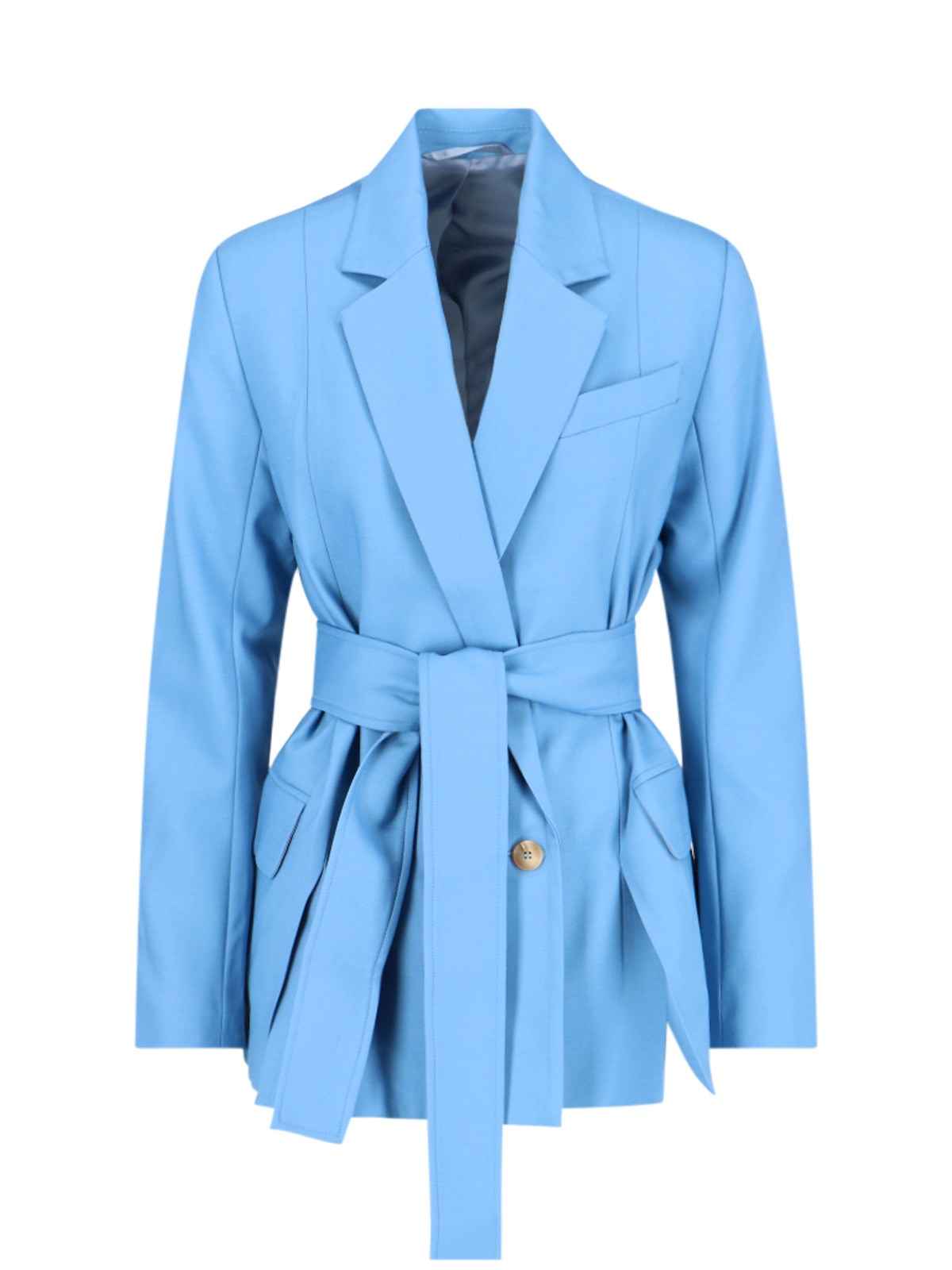 Shop Eudon Choi Double-breasted Blazer In Light Blue