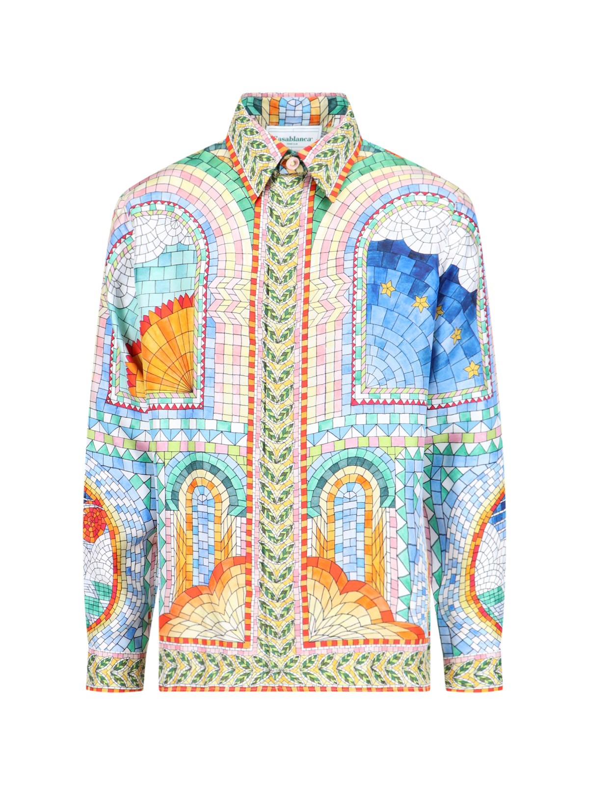 Shop Casablanca 'mosaic De Damas' Shirt In Multi