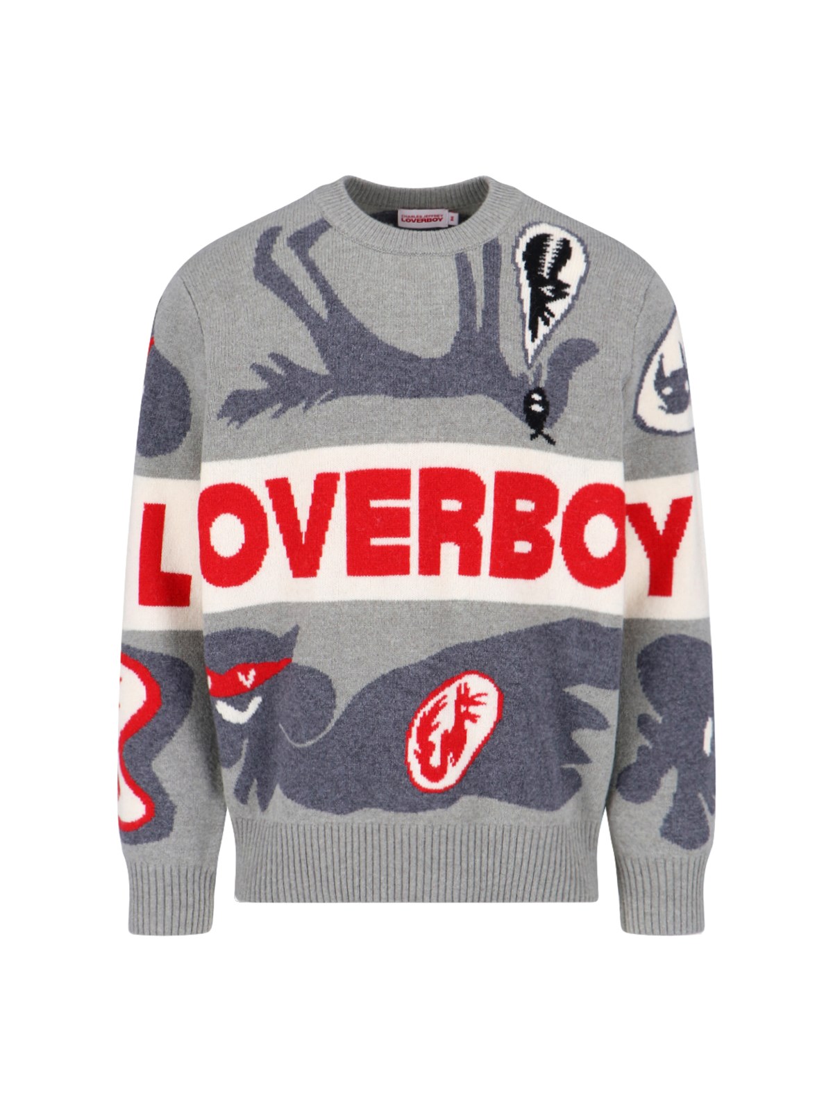 Charles Jeffrey Loverboy Loverboy Logo Sweater In Gray
