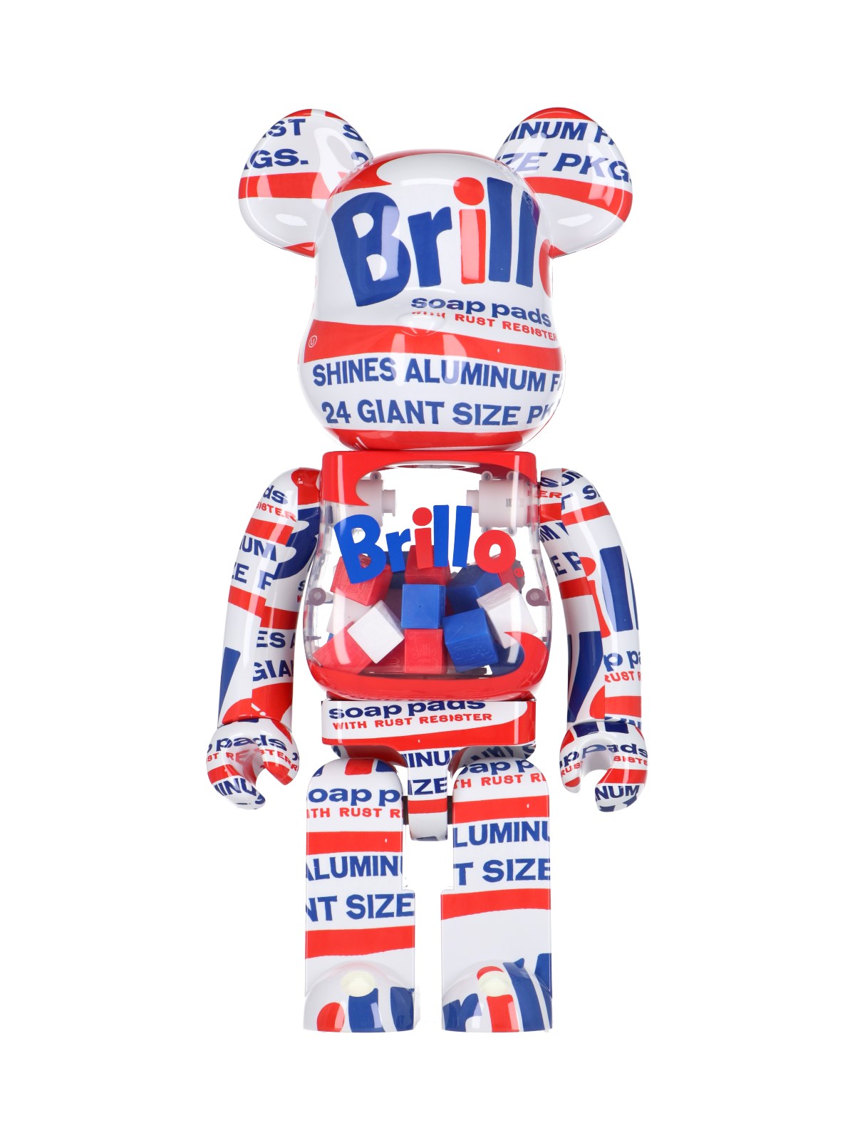 Medicom Toy Andy Warhol's Brillo Be@rbrick 1000% Figure In Multi