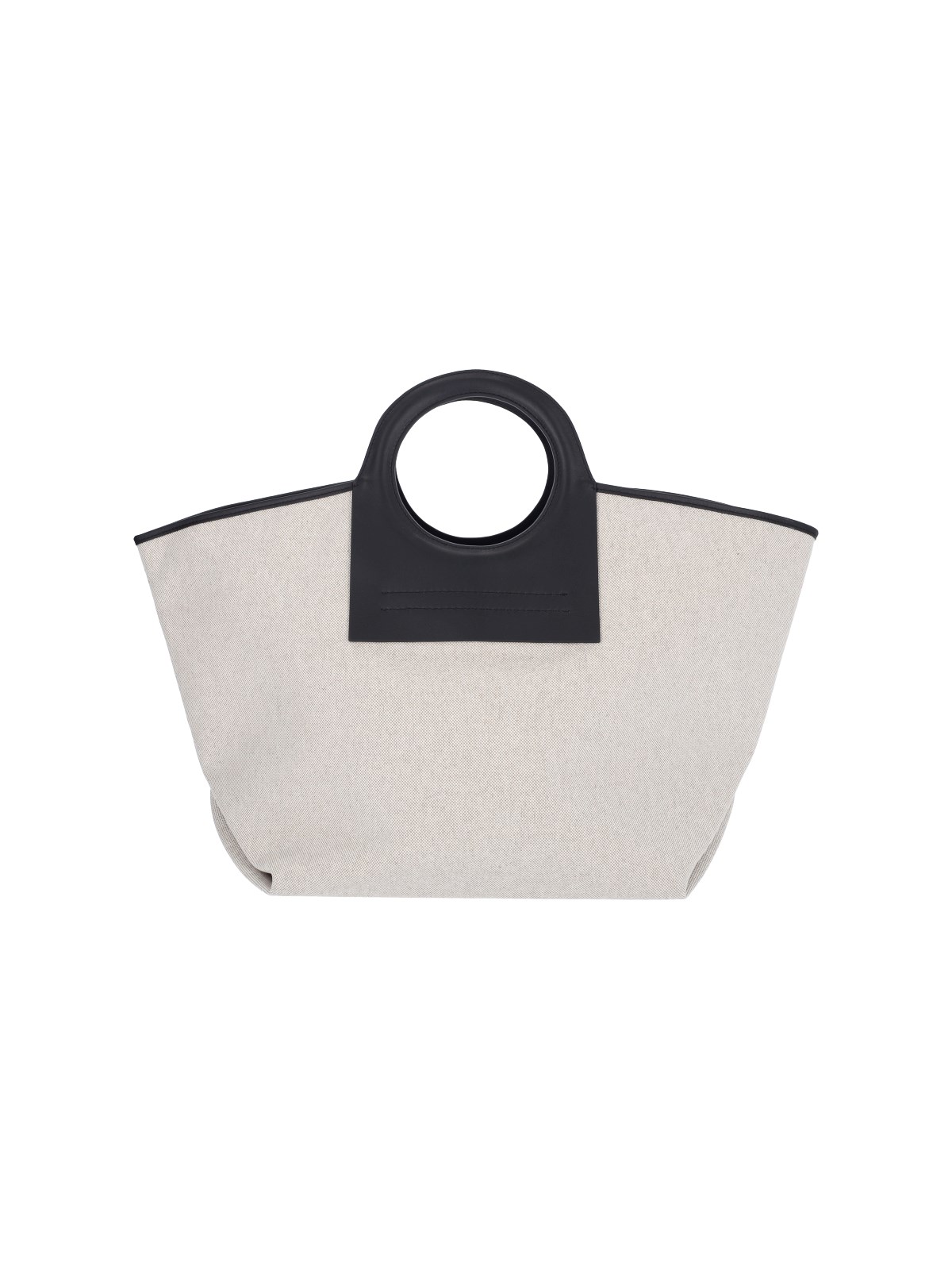 Hereu Cala Canvas Tote Bag With Leather Strap In Black  