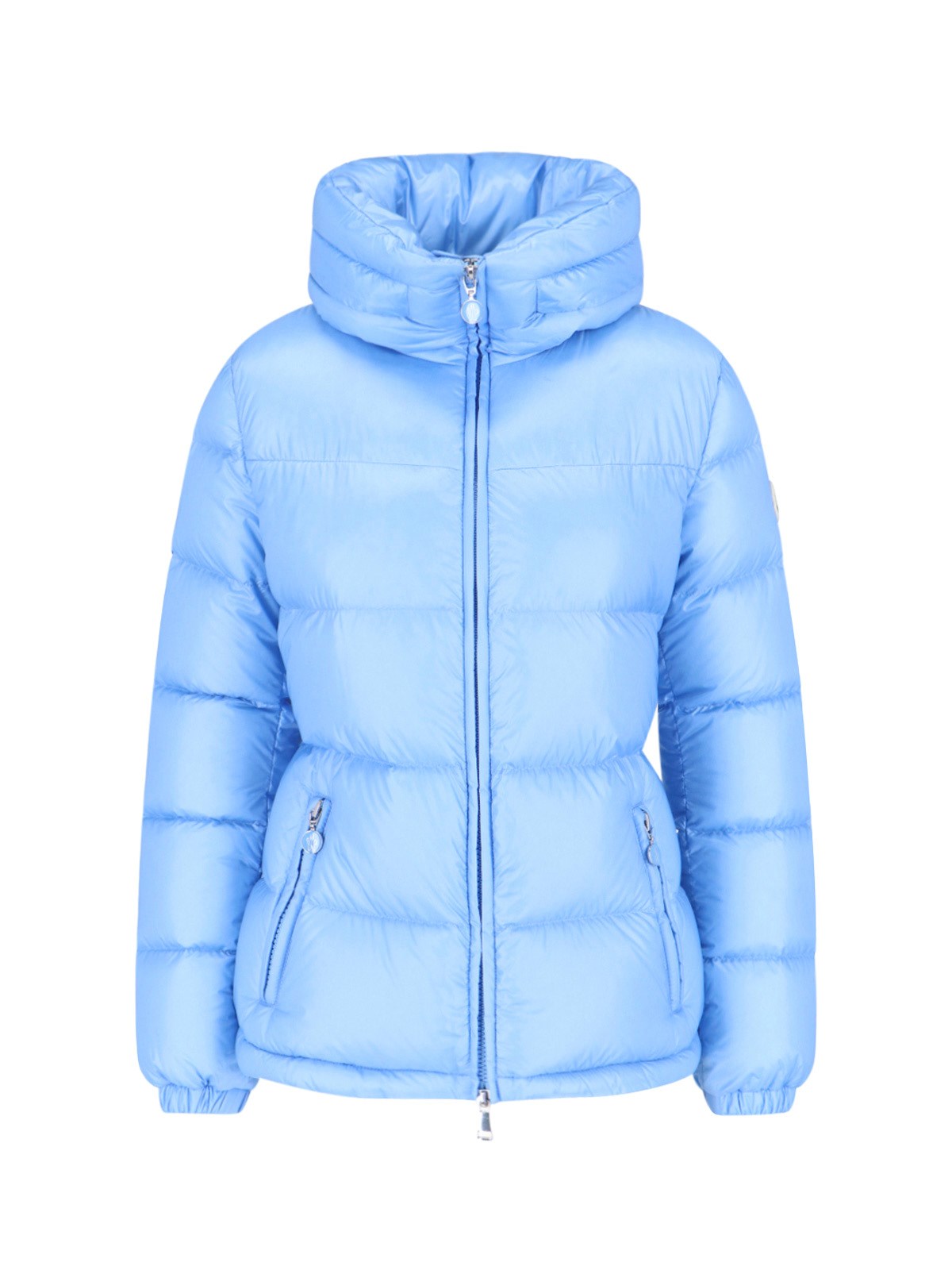 Moncler Douro Short Down Jacket In Light Blue