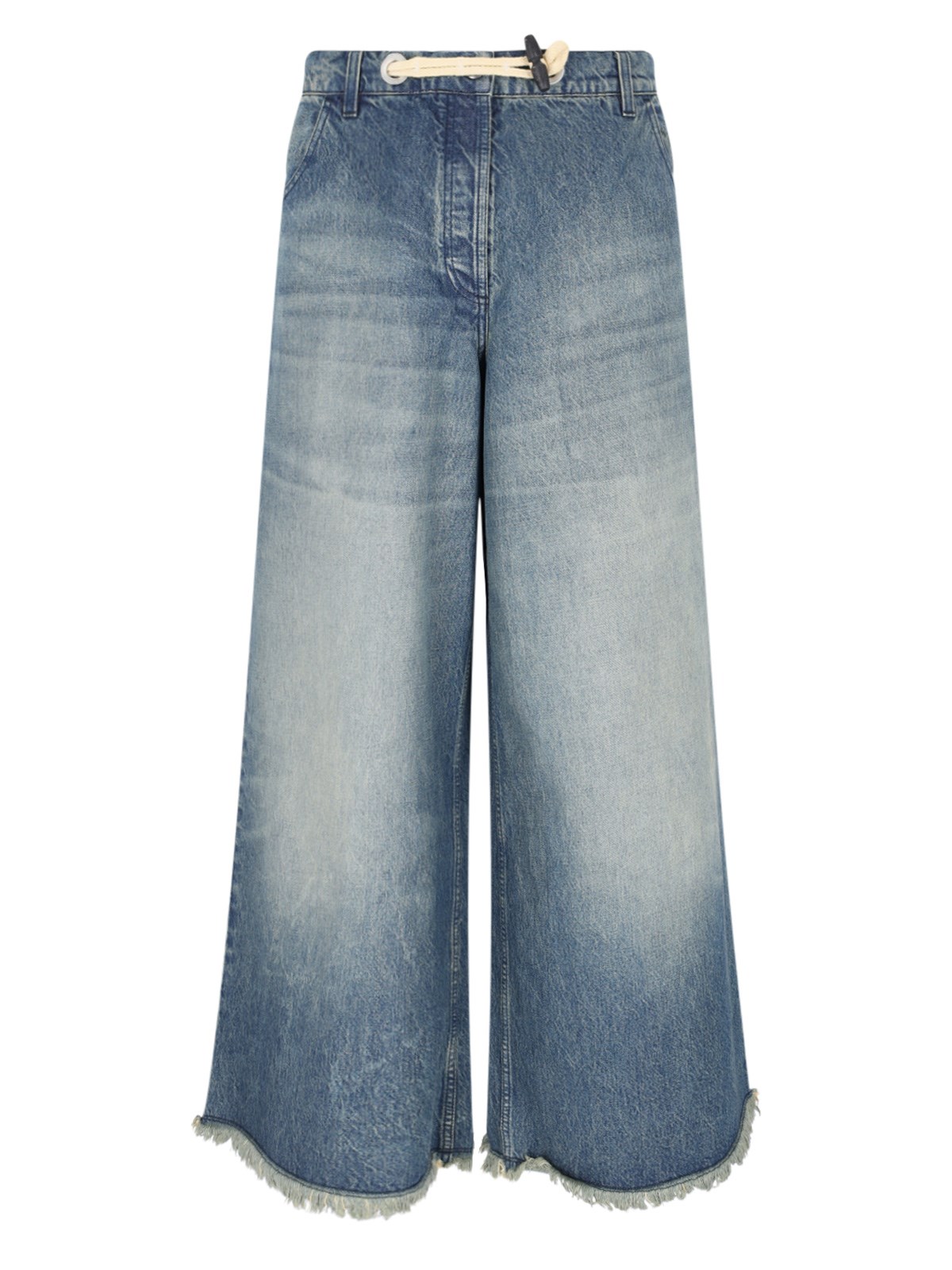 Shop Moncler Genius X Palm Angels Wide Drawstring Jeans In Blue