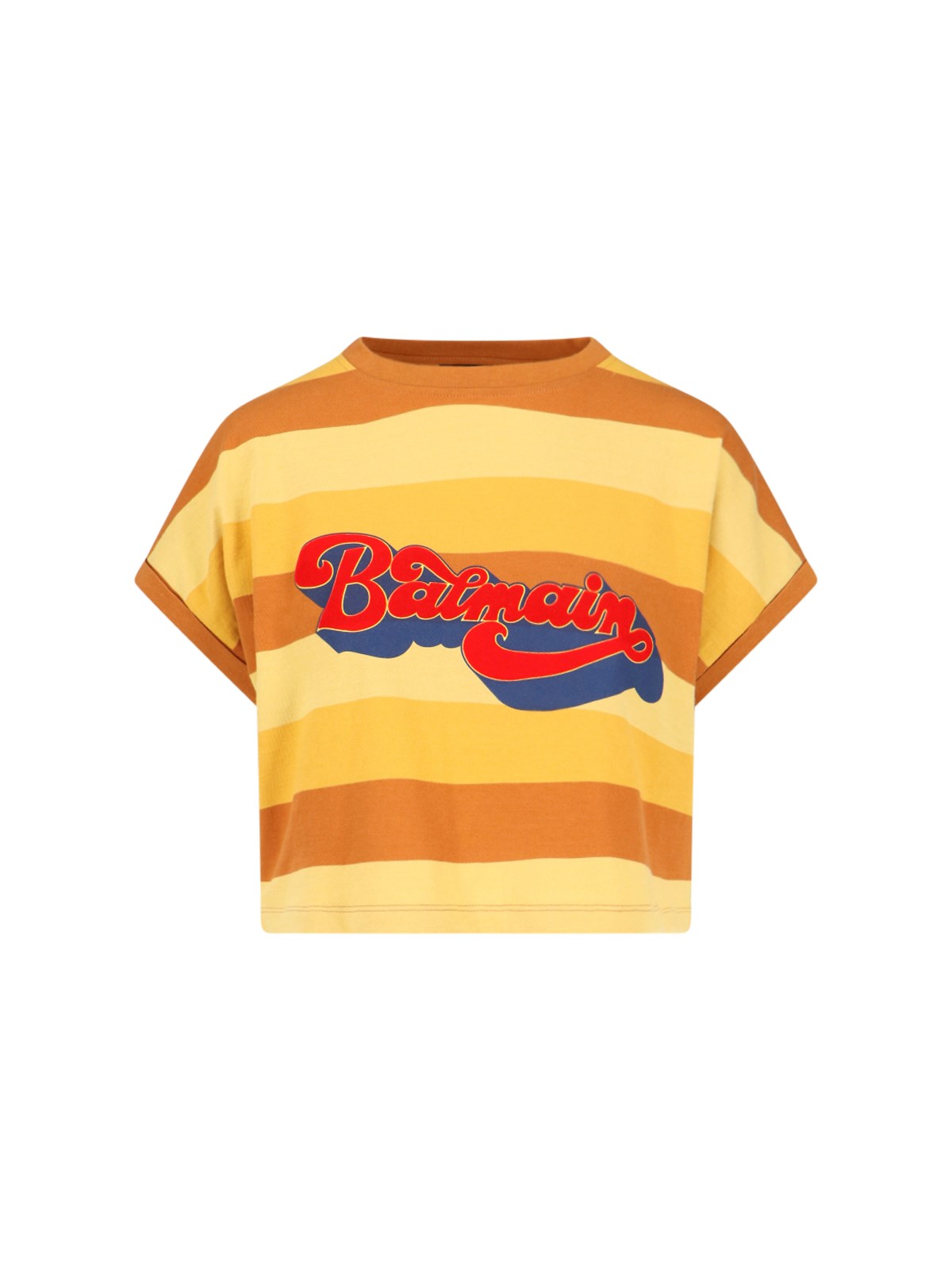 Cropped Balmain '70s T-shirt multicolor - Women