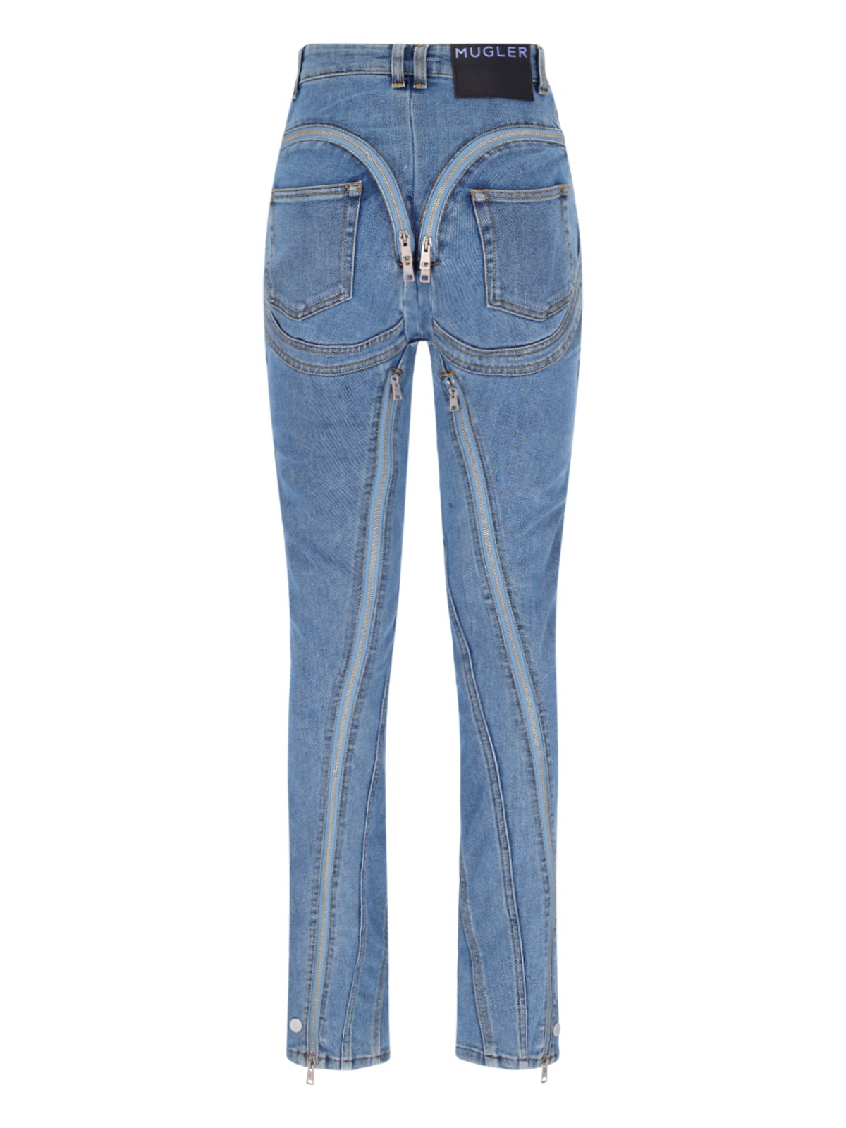 Mugler 'zipped spiral' jeans available on SUGAR - 138043