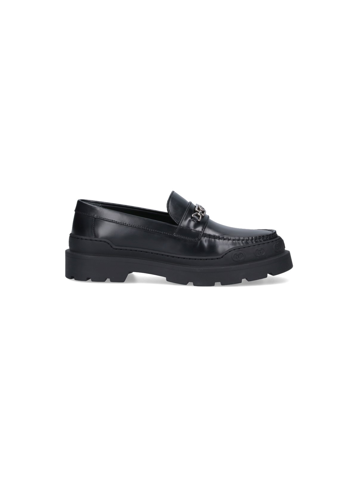 Gucci 'incrocio Gg' Loafers In Black  