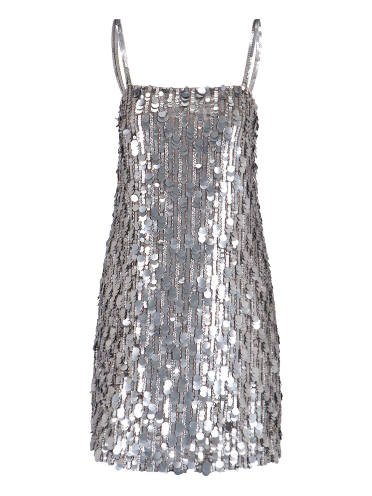 Shop P.a.r.o.s.h 'full Paillettes' Midi Dress In Silver