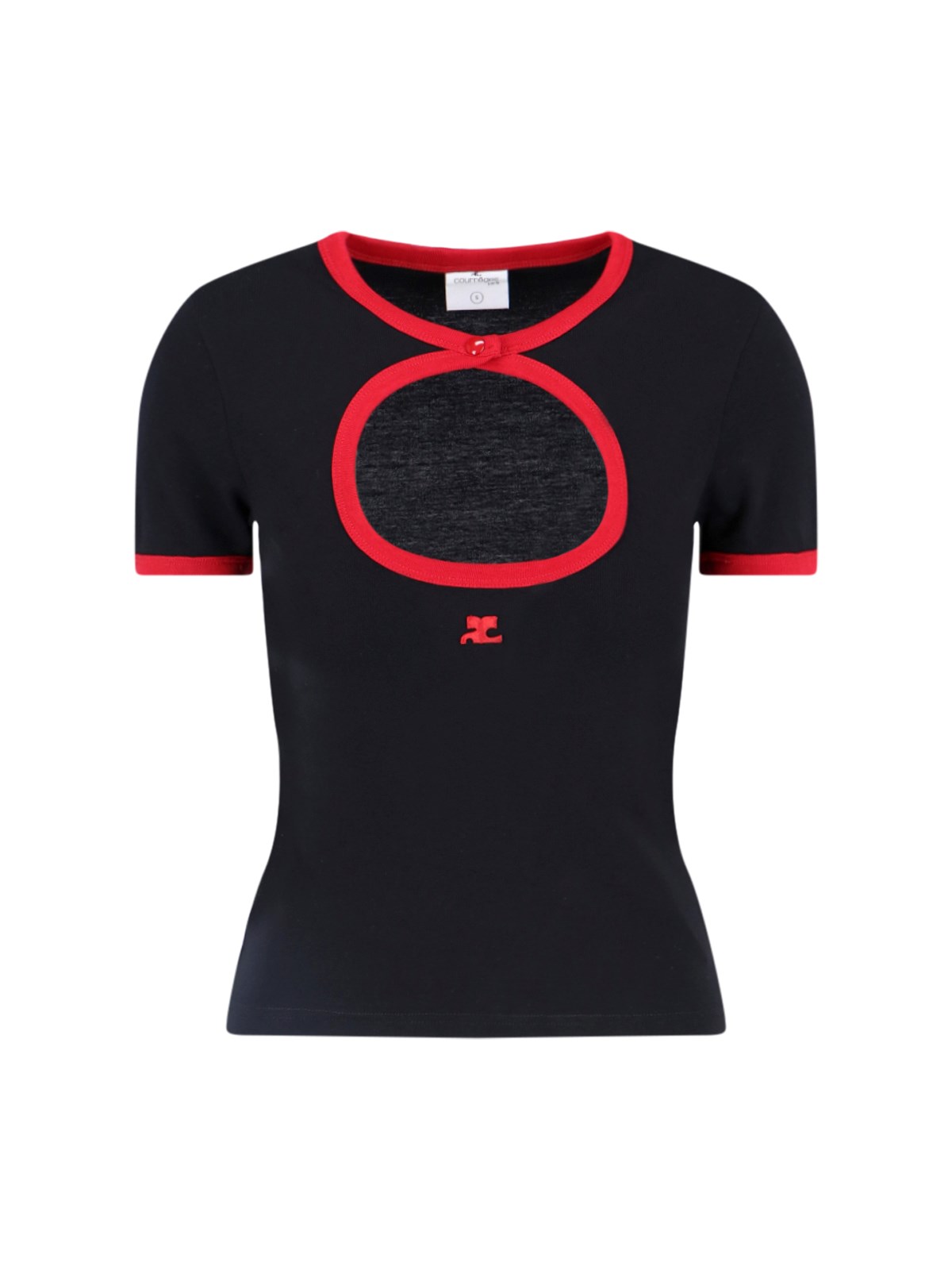 Courrèges Cut-out T-shirt In Black  